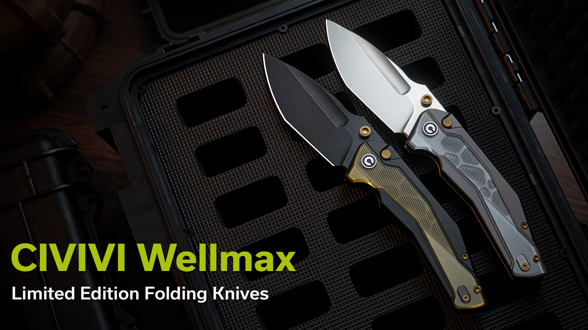 thumbnail video image 2 of CIVIVI Wellmax Pocket Knife Folding Knife with 3.6" Black Stonewashed 14C28N Blade Black Aluminum Handle With Polished Yellow Ultem Inlay C24008C-2, 2 of 7