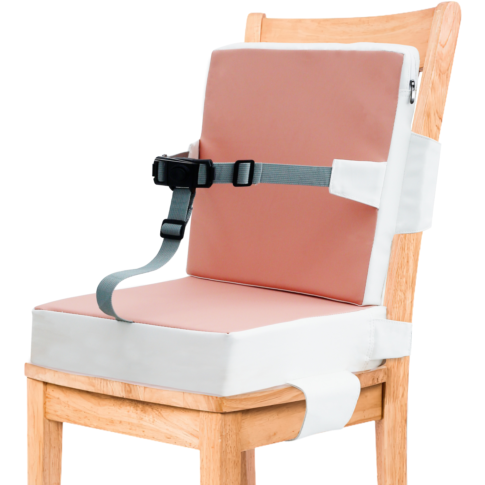 thumbnail video image 2 of Dznils Toddler Booster Seat for Dining Table, with Backrest, Safety Buckles, Non-Slip Bottom, Pink, 2 of 12