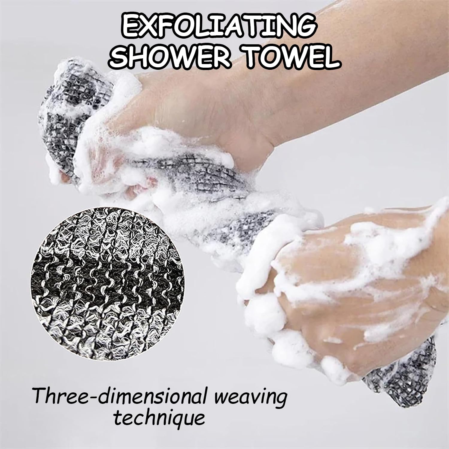 thumbnail video image 2 of 39 IN Exfoliating Antibacterial Shower Towel, Premium Microfiber Body Scrub Towels, Dual-Sided Deep Exfoliating & Gentle Washcloth For All Skin Types, 2 of 8