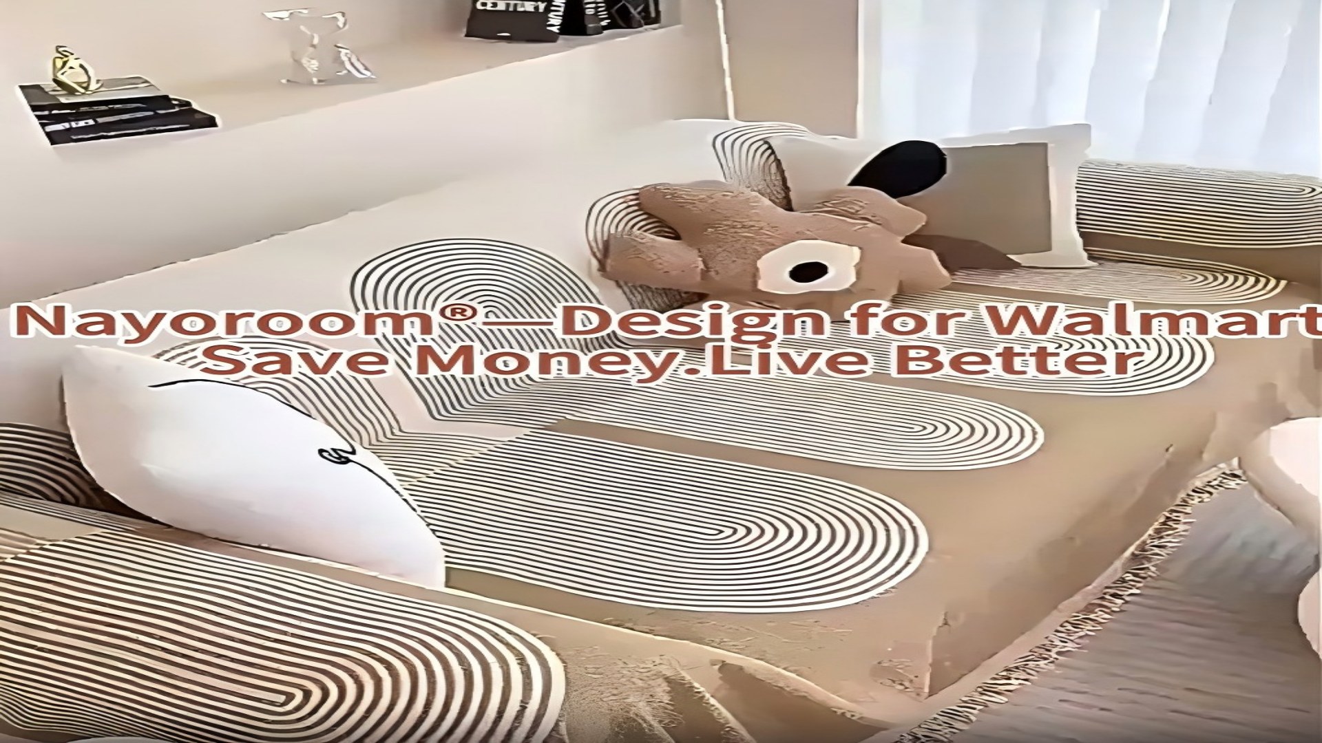 thumbnail video image 2 of NAYOROOM Artistic Beige Sofa Cover，Couch Cover Protector Slipcover Sofa Towel Furniture Cover for Living Room（71"x 134" X-Large）, 2 of 17