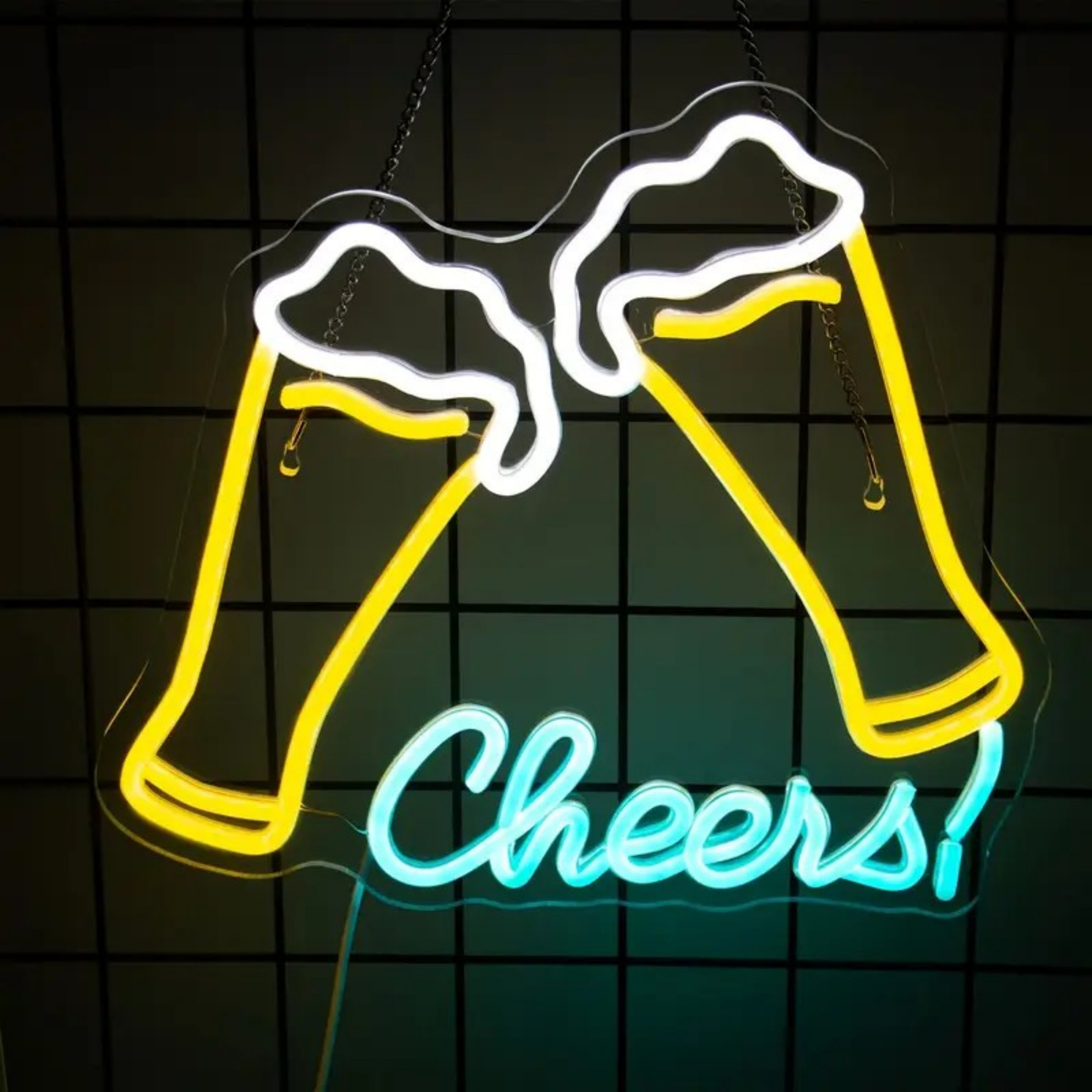 thumbnail video image 2 of UPONRAY Cheers Neon Signs, 13"*11.8" Dimmable & USB-Powered LED Neon Light, Stylish Wall Decor for Bar, Party, Restaurant, Living Room, Man Cave, 2 of 10