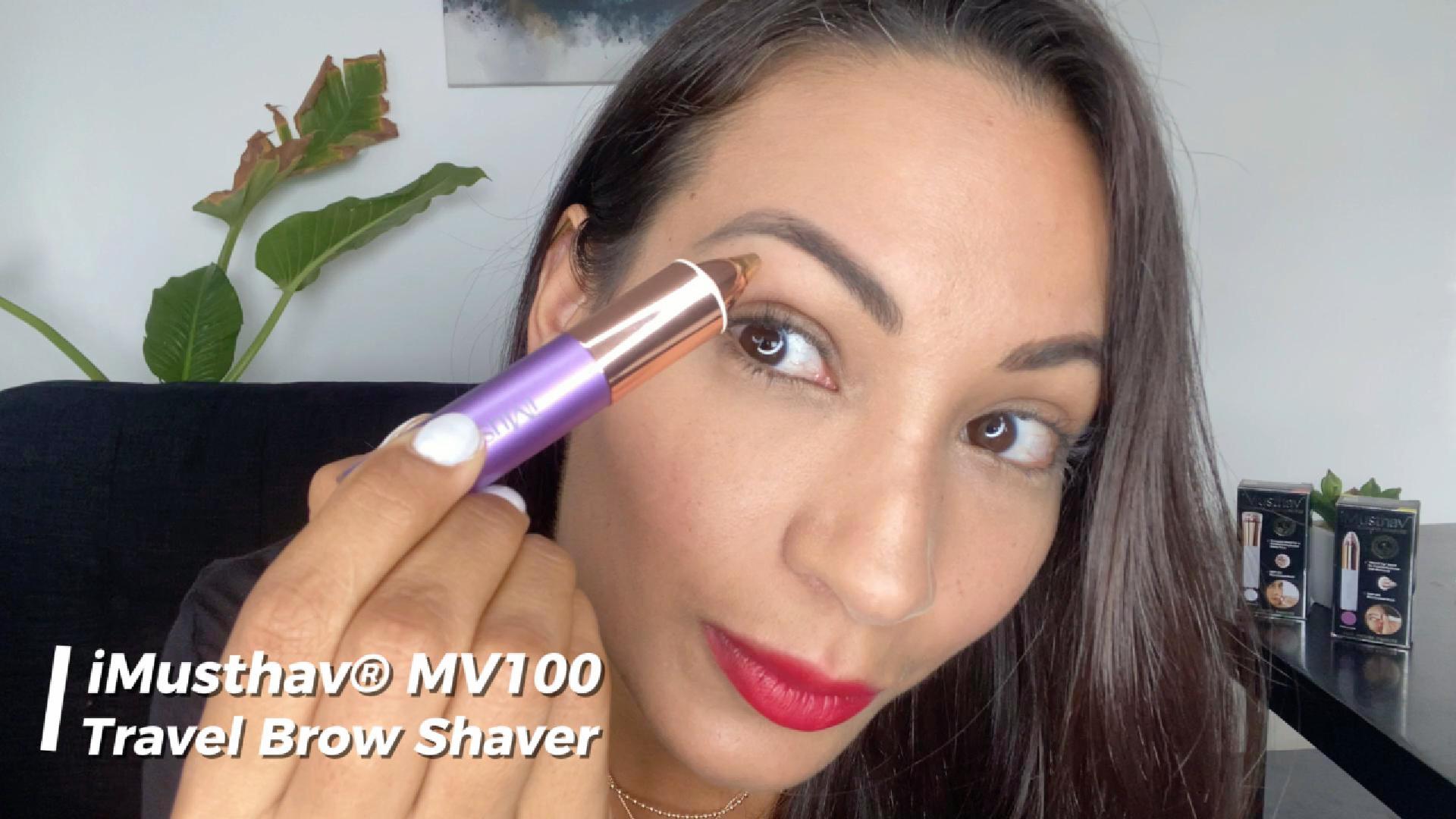 thumbnail video image 2 of iMusthav Portable Epilator for Eyebrow, Nose & Ear Hair – Painless Electric Razor, 18K Gold-Plated, 360° LED Light, 2 of 7