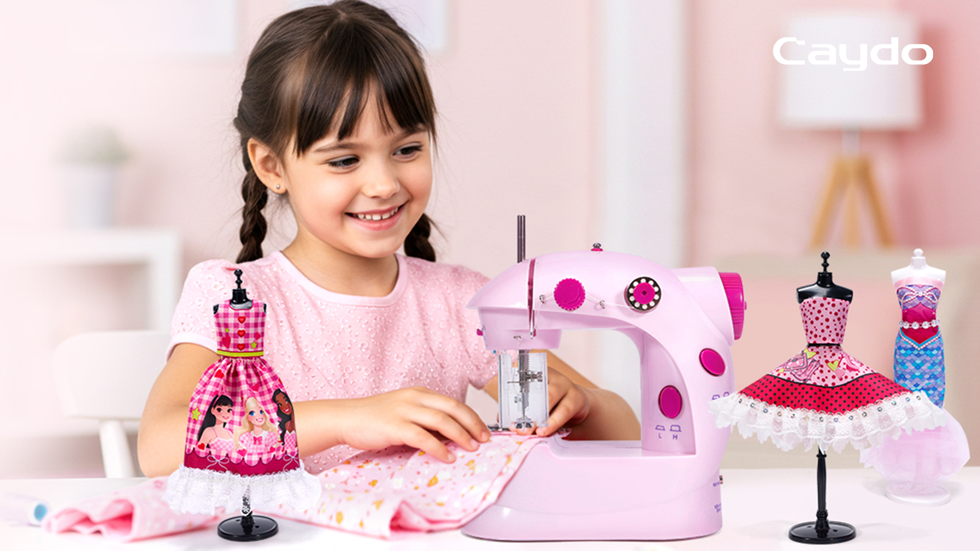 Caydo Kids Sewing Machine for Girls' Christmas Gifts, Electric Mini ...