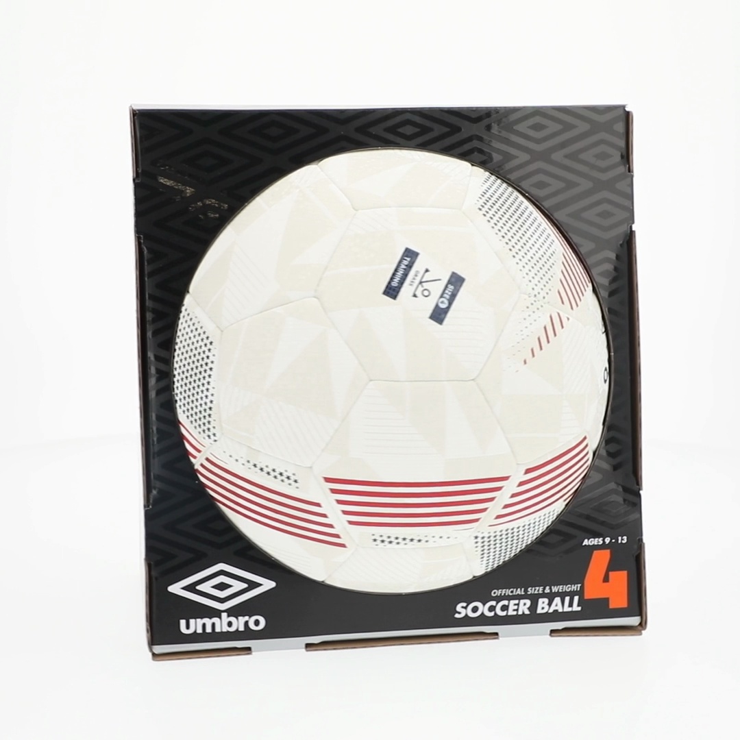 Umbro Size 4 Soccer Ball for Youth Practice Durable 32-Panel Red