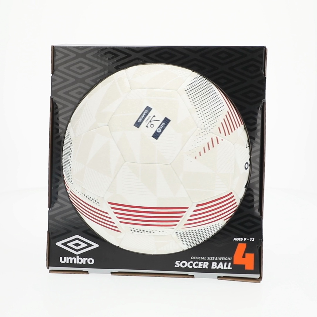 Umbro Size 4 Soccer Ball for Youth Practice Durable 32-Panel Red