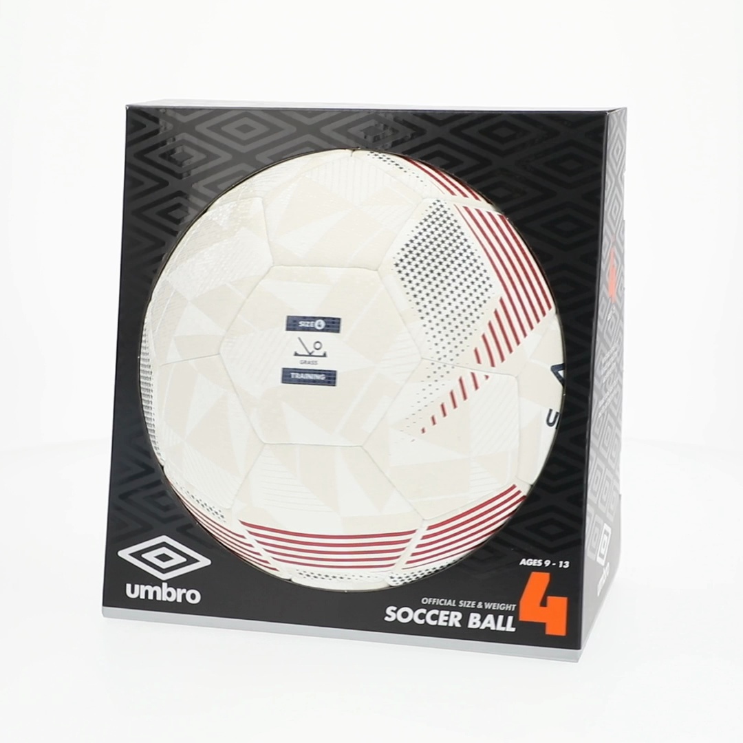 Umbro Size 4 Soccer Ball for Youth Practice Durable 32-Panel Red