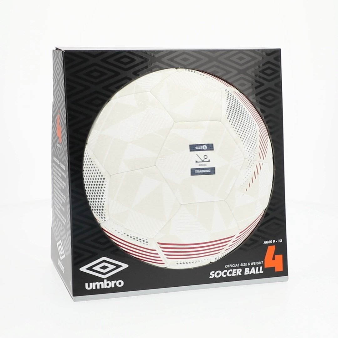 Umbro Size 4 Soccer Ball for Youth Practice Durable 32-Panel Red
