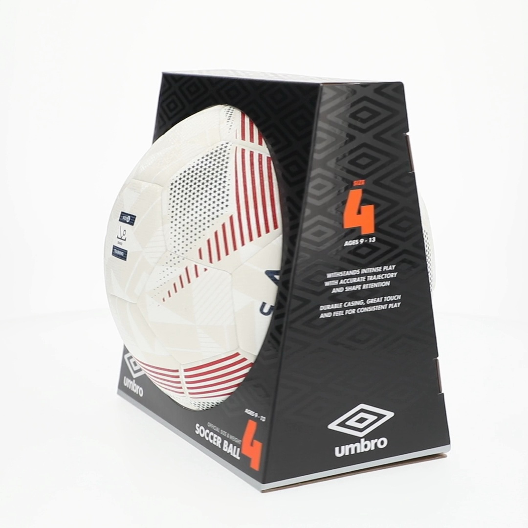 Umbro Size 4 Soccer Ball for Youth Practice Durable 32-Panel Red