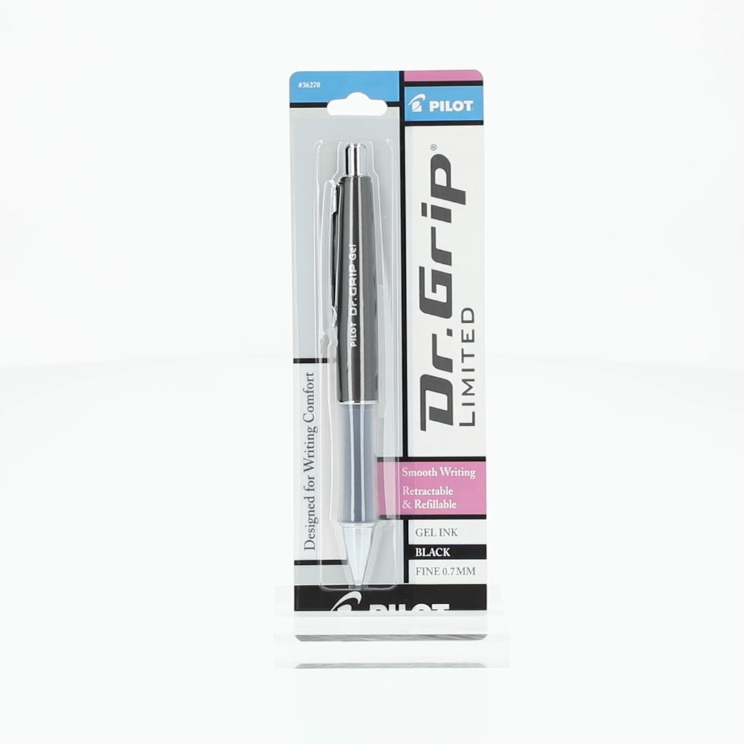 Pilot Dr. Grip Limited Gel Ink Pen, Fine Point, 0.7mm, Black Ink