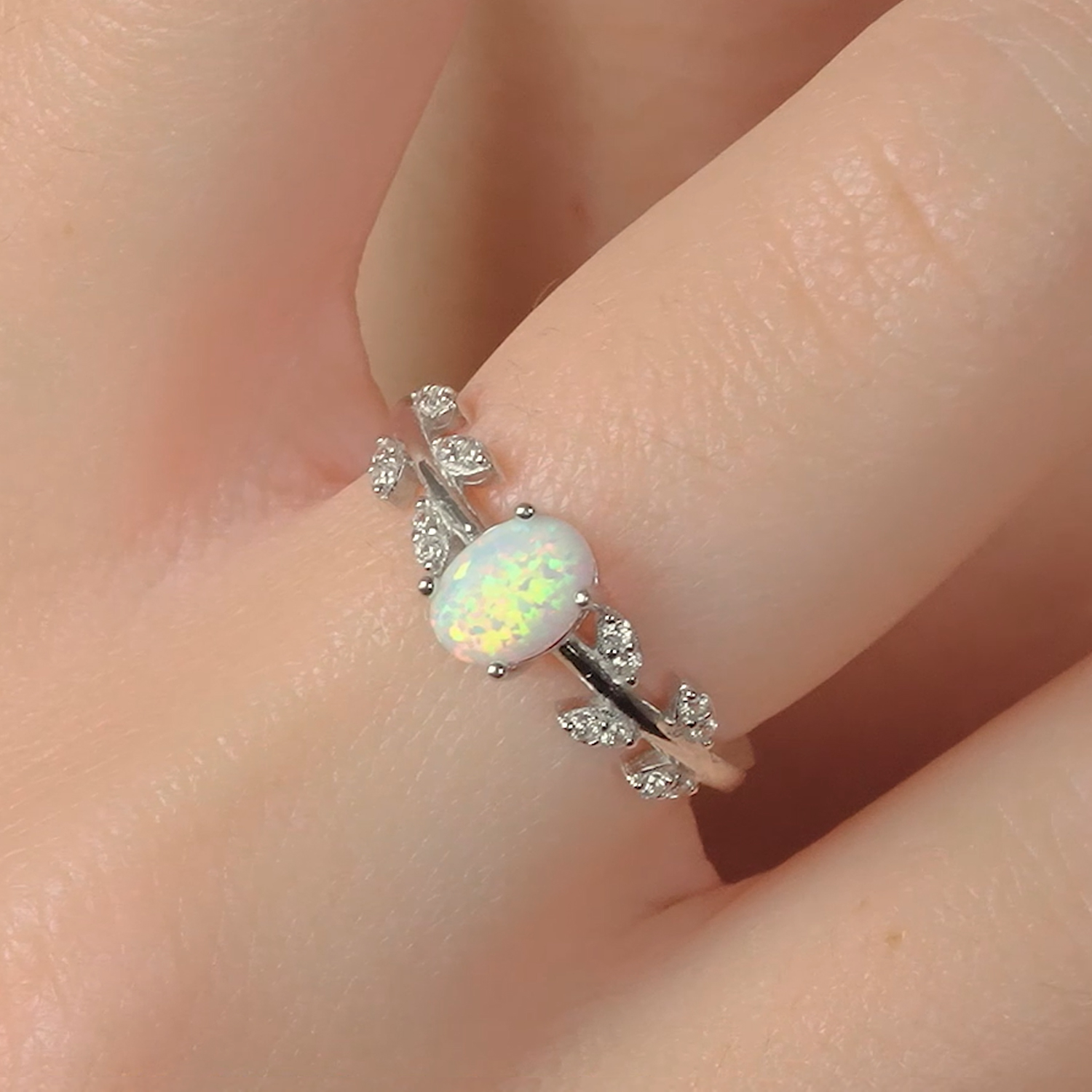 thumbnail video image 2 of Gem Stone King 18K Yellow Gold Plated Silver 1.21 Ct Oval Red Created Ruby Greek Olive Vine Branch Engagement Ring, 2 of 7