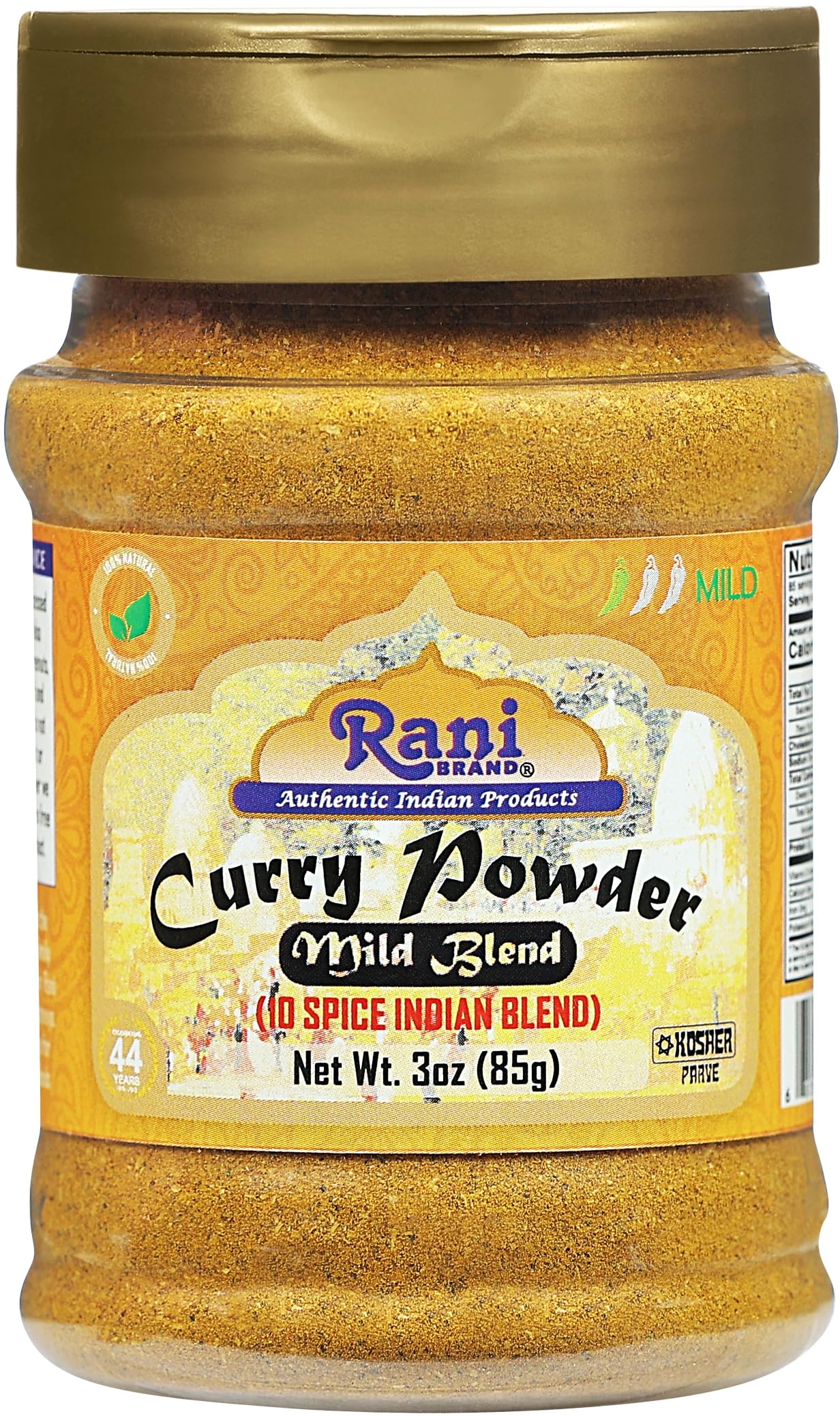 thumbnail video image 2 of Rani Curry Powder Mild (10-Spice Authentic Indian Blend) 3oz (85g) PET Jar ~ All Natural | Salt-Free | NO Chili or Peppers | Vegan | No Colors | Gluten Friendly | NON-GMO | Kosher | Indian Origin, 2 of 11