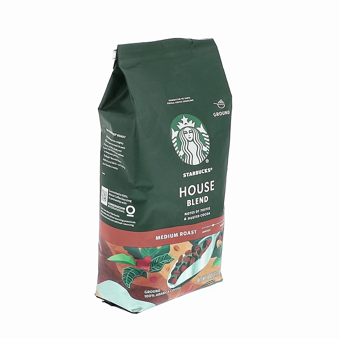 6 pack) Starbucks House Blend, Ground Coffee, Medium Roast Hot or