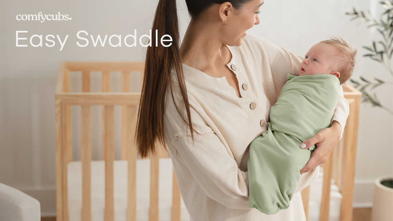 thumbnail video image 2 of Comfy Cubs Baby Swaddles, Easy Adjustable 3 Pack for Boys and Girls (Small 0-3 Months, Blush, Mauve, Mulberry), 2 of 7