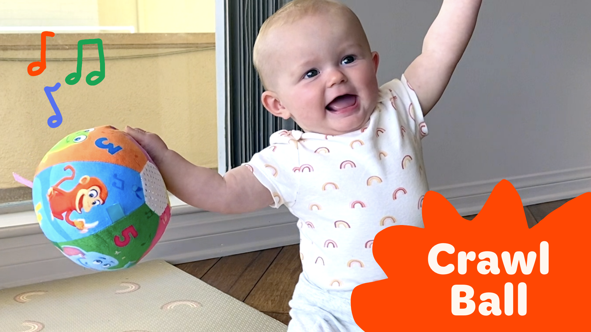 thumbnail video image 2 of Move2Play, Hilariously Interactive Baby Ball with Music & Sound Effects | First Birthday Gift | Toddler Toy for Boys & Girls | Age 6, 9, 12, 18+ Month | 1, 2+ Year's Old (Baby Ball), 2 of 9