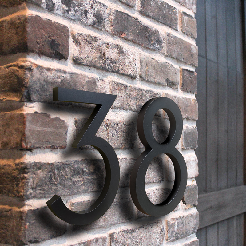 thumbnail video image 2 of HASWARE 6 inch (15 cm) Floating House Number Apartment Door Numbers Mailbox Address Sign, Aluminum Alloy (#7, Black), 2 of 5