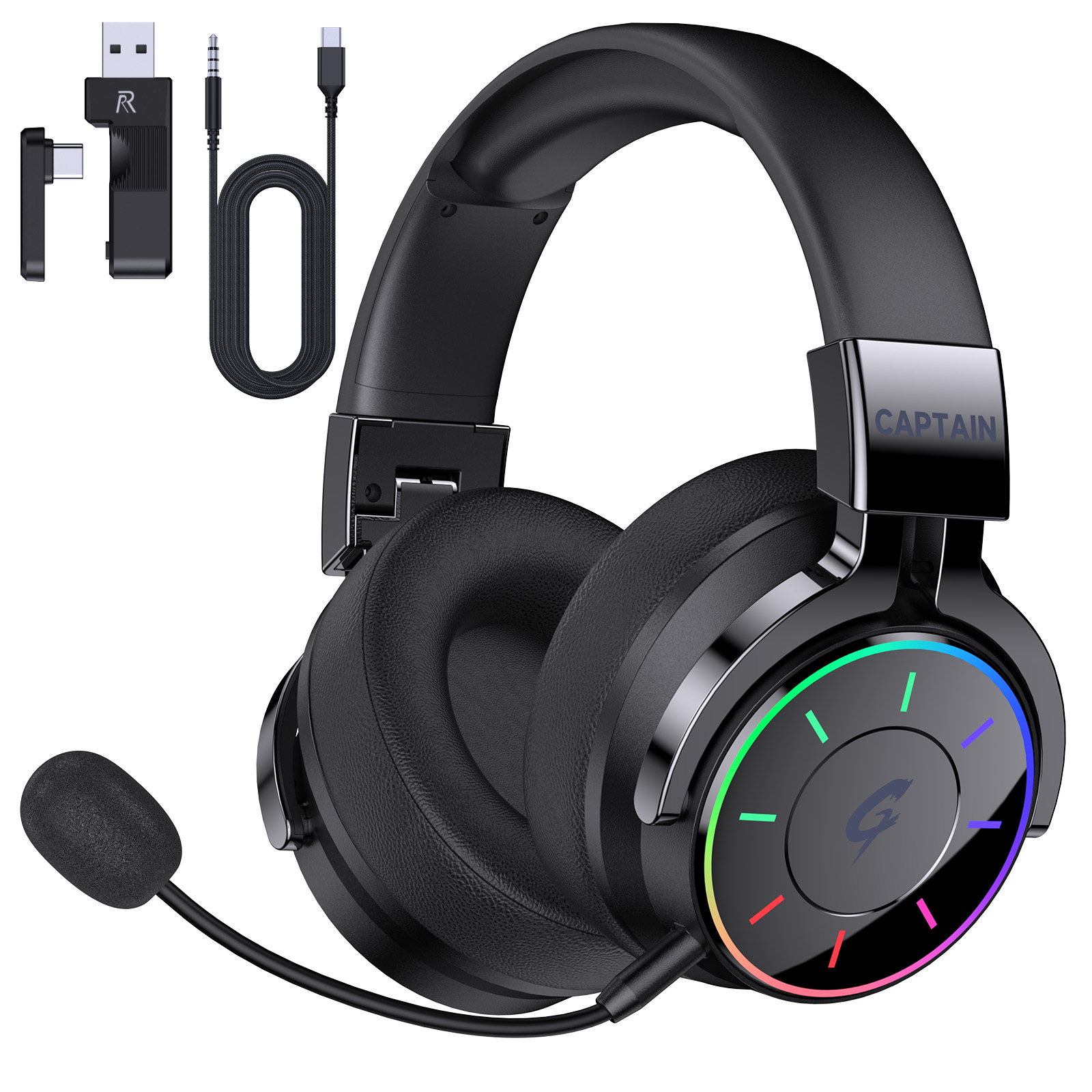 thumbnail video image 2 of AYEDLOE Wireless Gaming Headset for PS5, Switch, PC, Bluetooth PS5 Headset with Microphone Noise Cancelling, Stereo Sound, 45H+ Battery, Black, 2 of 10