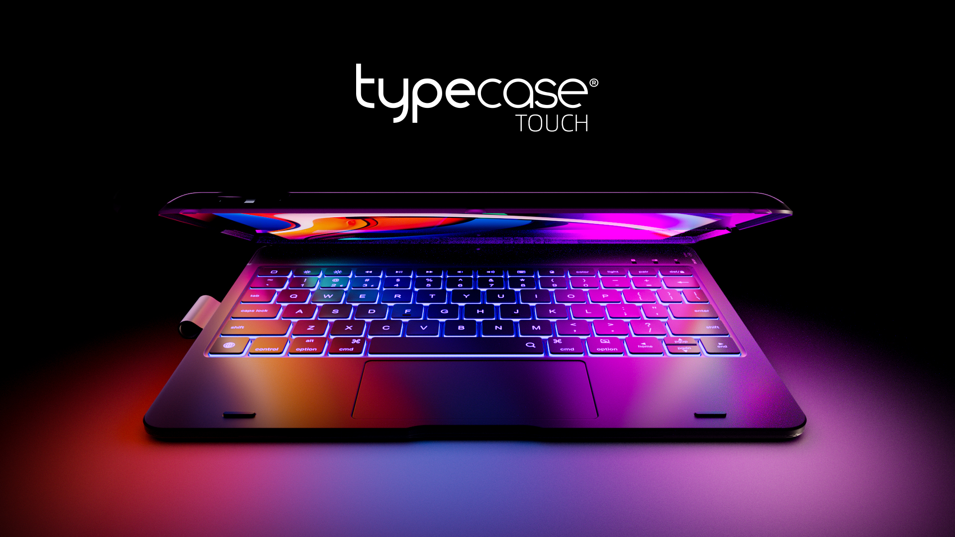 thumbnail video image 2 of Typecase iPad Keyboard Case with Touch for 10.2 inch iPad 9th Gen 2021, 8th Gen 2020, 7th Gen 2018, iPad Air 3 & iPad Pro 10.5 - Backlight Wireless Keyboard Case with Pencil Holder (Black), 2 of 11