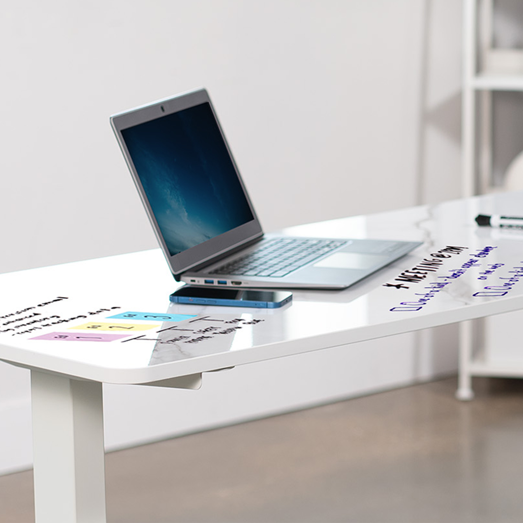 thumbnail video image 2 of VIVO Dry Erase 60 x 24 inch Universal Table Top for Sit to Stand Desk Frames, 2 of 5