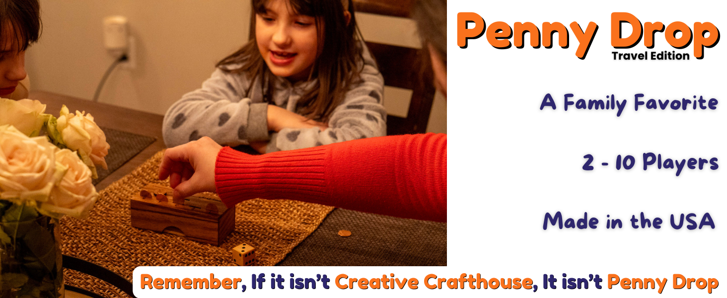 thumbnail video image 2 of Creative Crafthouse Penny Drop II Premium Wood Family Dice Game, 2 of 7