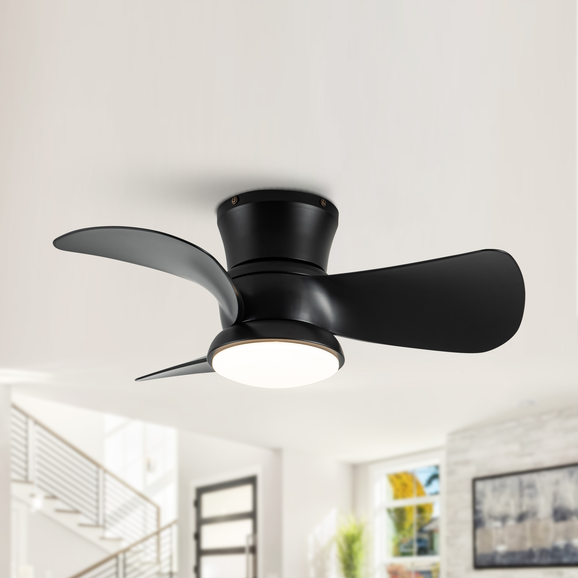 thumbnail video image 2 of Parrot Uncle Low Profile Ceiling Fans with Remote Control, 30" Quiet Ceiling Fan with LED Light for Bedroom Patio,Dimmable, Reversible DC Motor, 2 of 19