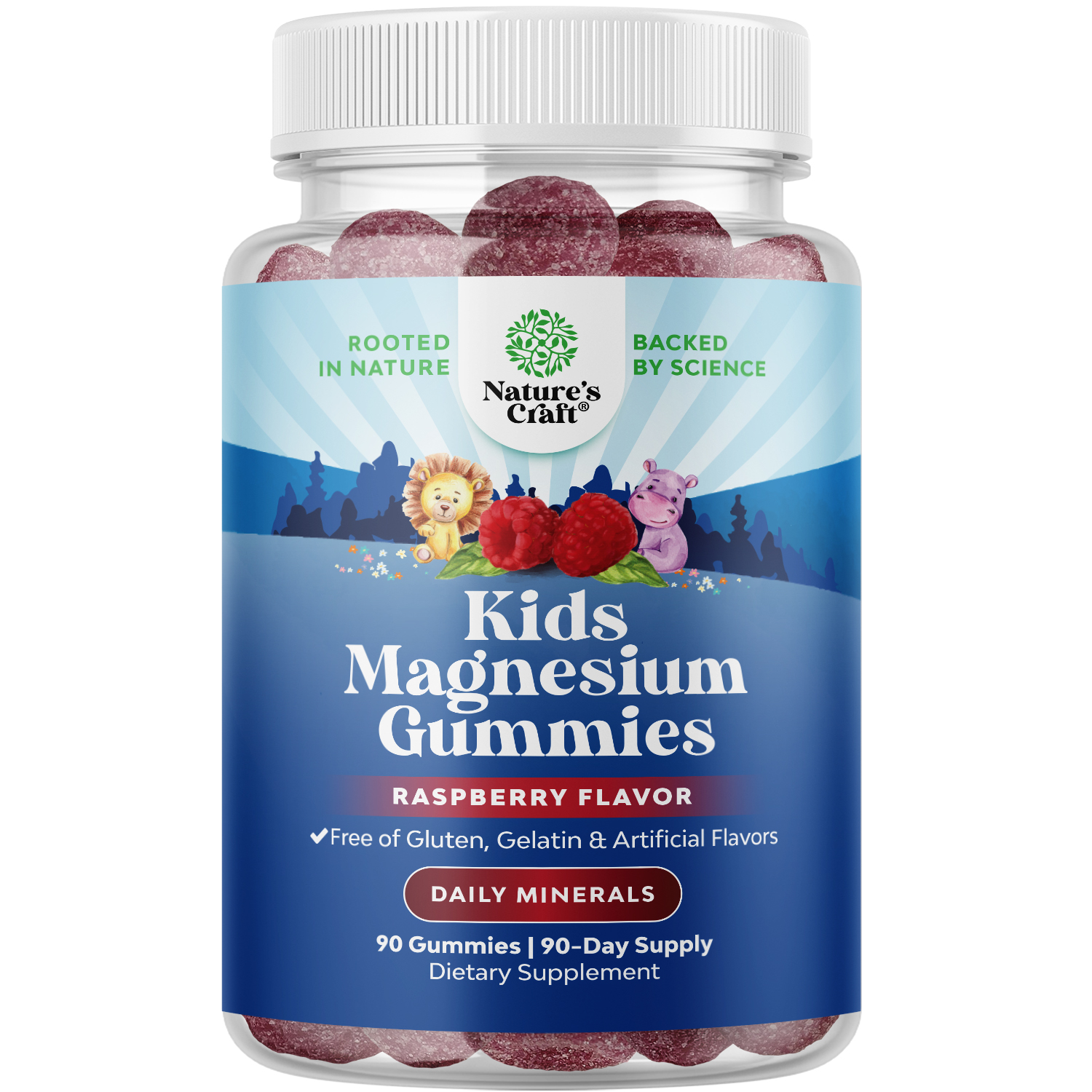 thumbnail video image 2 of Natures Craft Kids Calm Magnesium Gummies for Nerve, Muscle, and Heart Support, Raspberry, 90 Count, 2 of 10