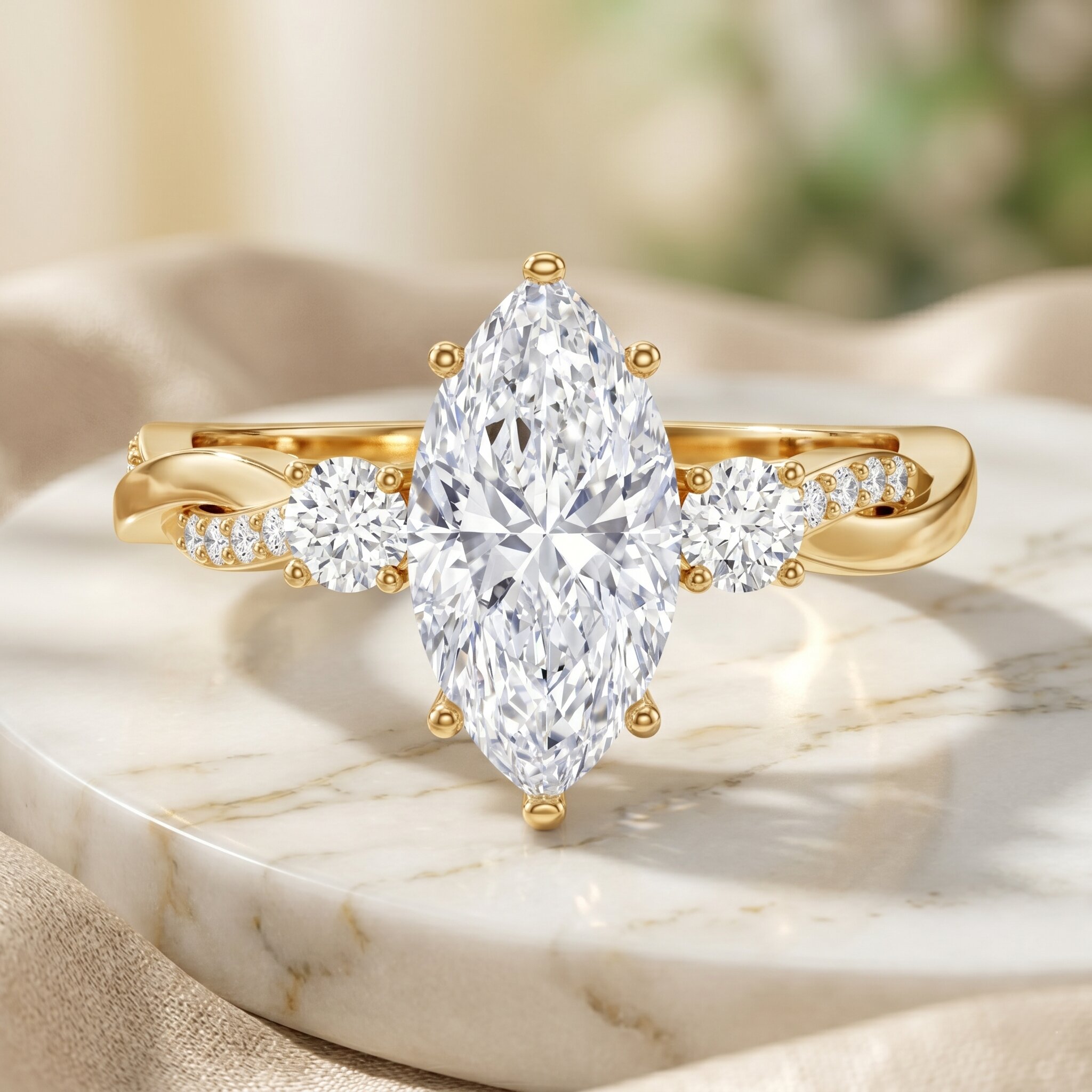 thumbnail video image 2 of Rosec Jewels IGI Certified Lab Grown Diamond Marquise Engagement Ring for Women - 2 Ct - E-VS1 Quality - with Jewelry Box, 14K White Gold, US 4.00, 2 of 9