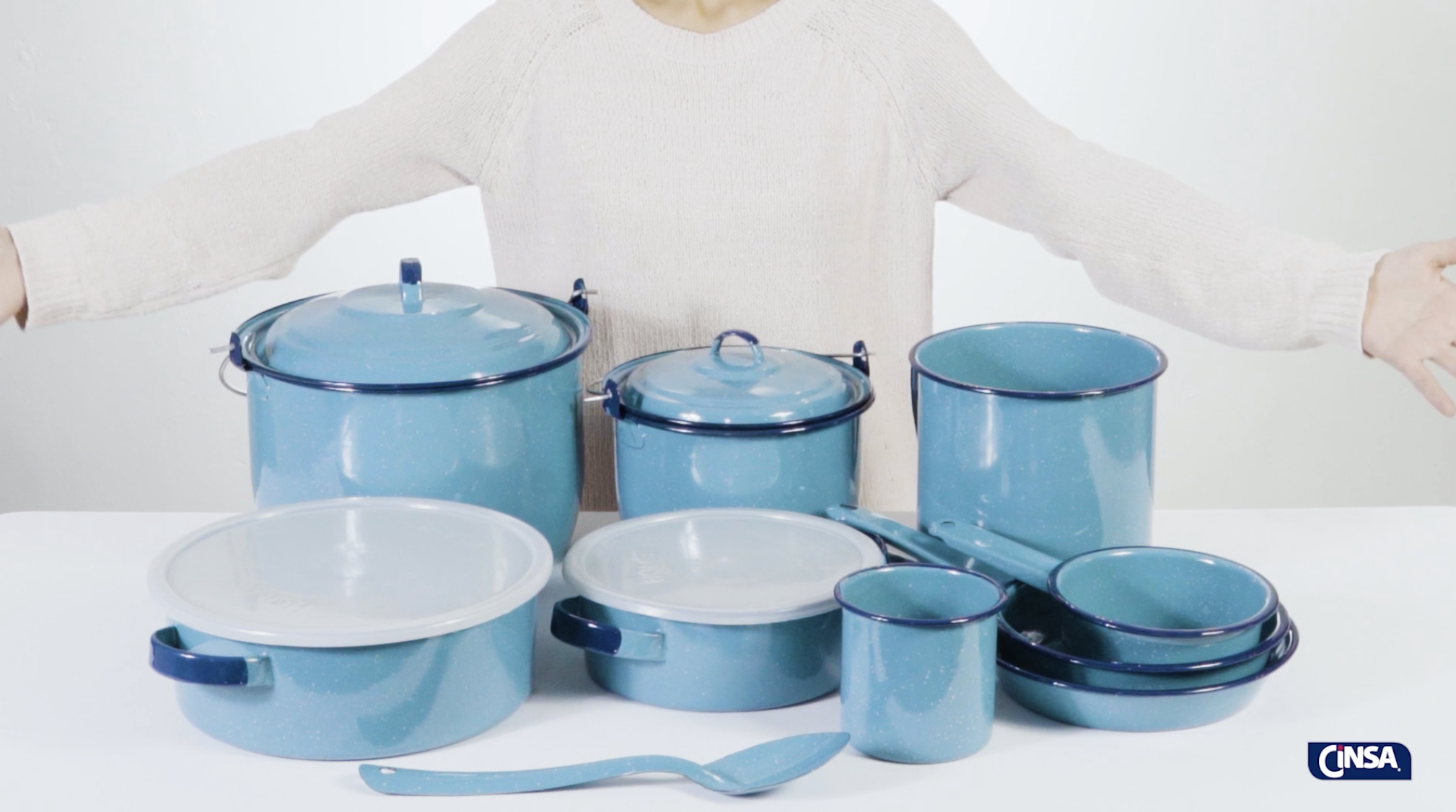 CINSA食器セット 14点　+ ホーロー鍋　24cm Cinsa 14-Piece Cookware Set | Cookware bulk purchasing - Walmart