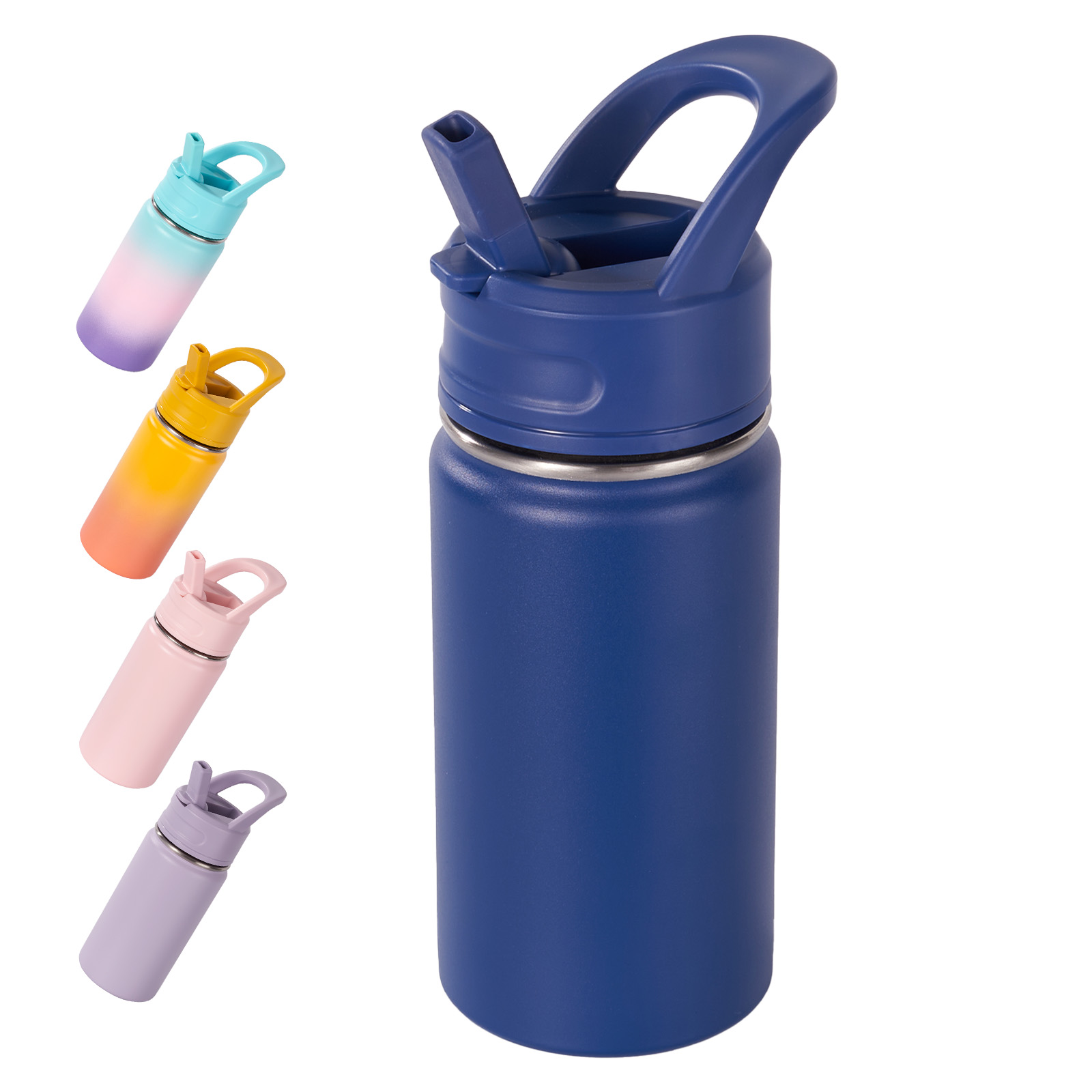 thumbnail video image 2 of Hawsaiy 4pcs 12oz Kids Water Bottle with Straw, Insulated Stainless Steel, Leak-Proof, BPA-Free, for Boys & Girls, Perfect for School and Toddlers, 2 of 10