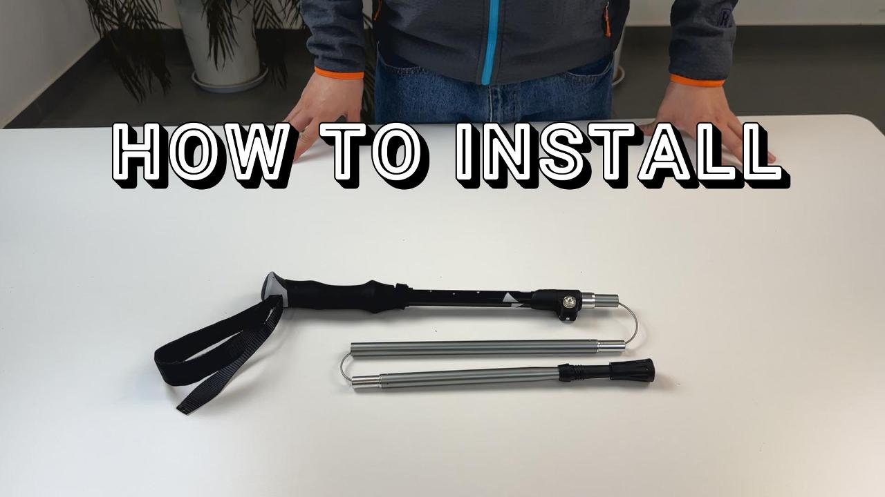 thumbnail video image 2 of Kroyicegears Collapsible Trekking Poles for Hiking - 2 Pack Collapsible Aluminum Walking Stick, 2 of 12