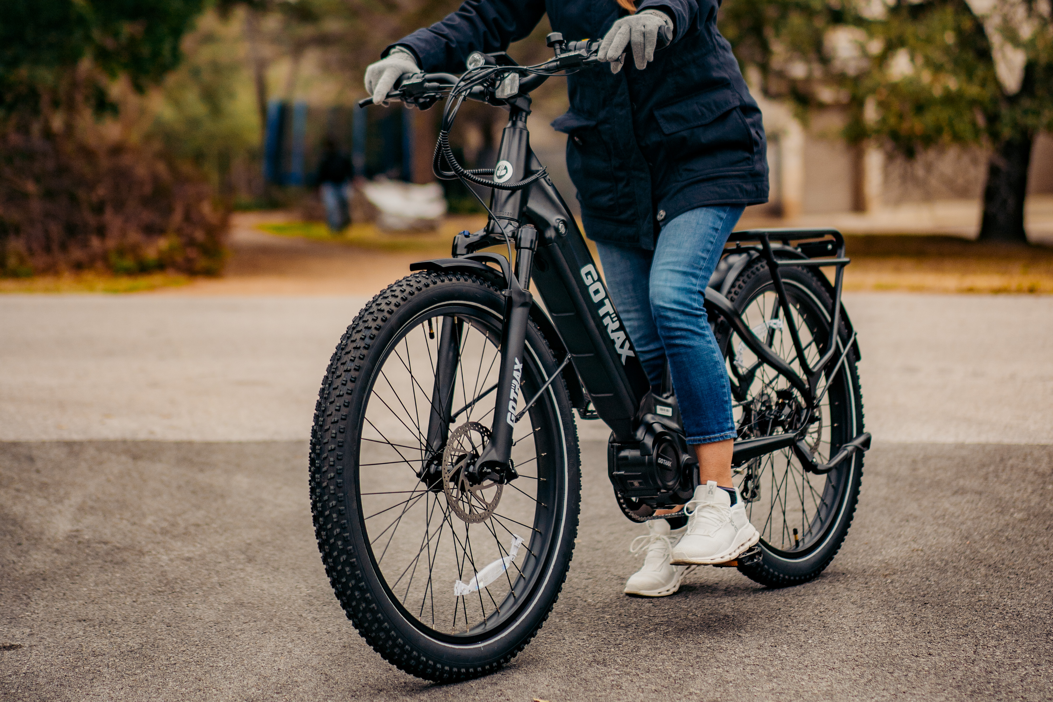 thumbnail video image 2 of GOTRAX MX1 Mid Drive Electric Bike, 82 Miles Range, 500W Motor, Front Suspension, LED Display, Rear Cargo Rack – Black, 2 of 17