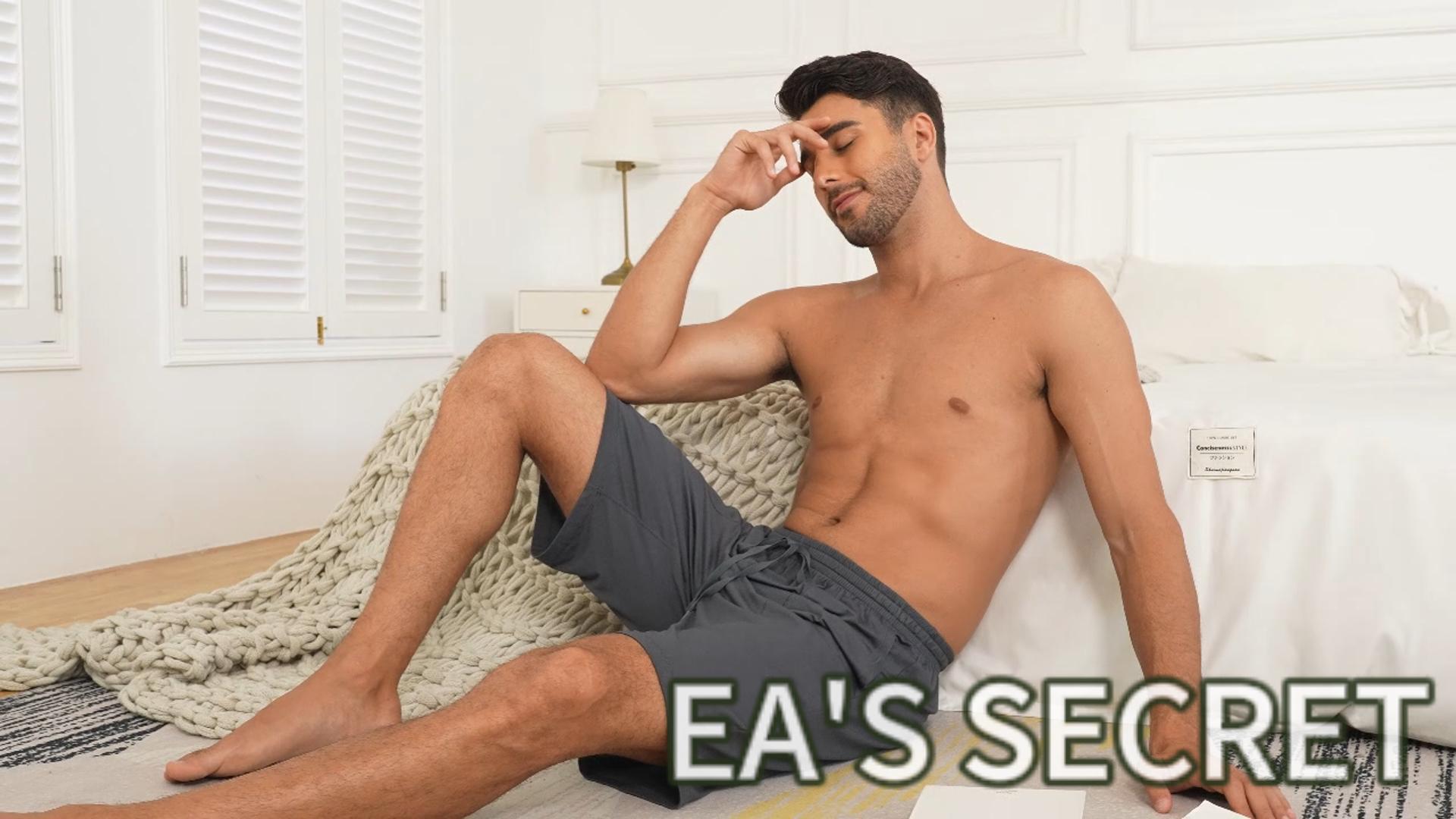 thumbnail video image 2 of EA'S SECRET Men's Pajama Shorts for Men Bamboo Rayon Bottoms Soft Sleep Pants Lounge Sleepwear with Pockets 2 Pack(2Black,M）, 2 of 8