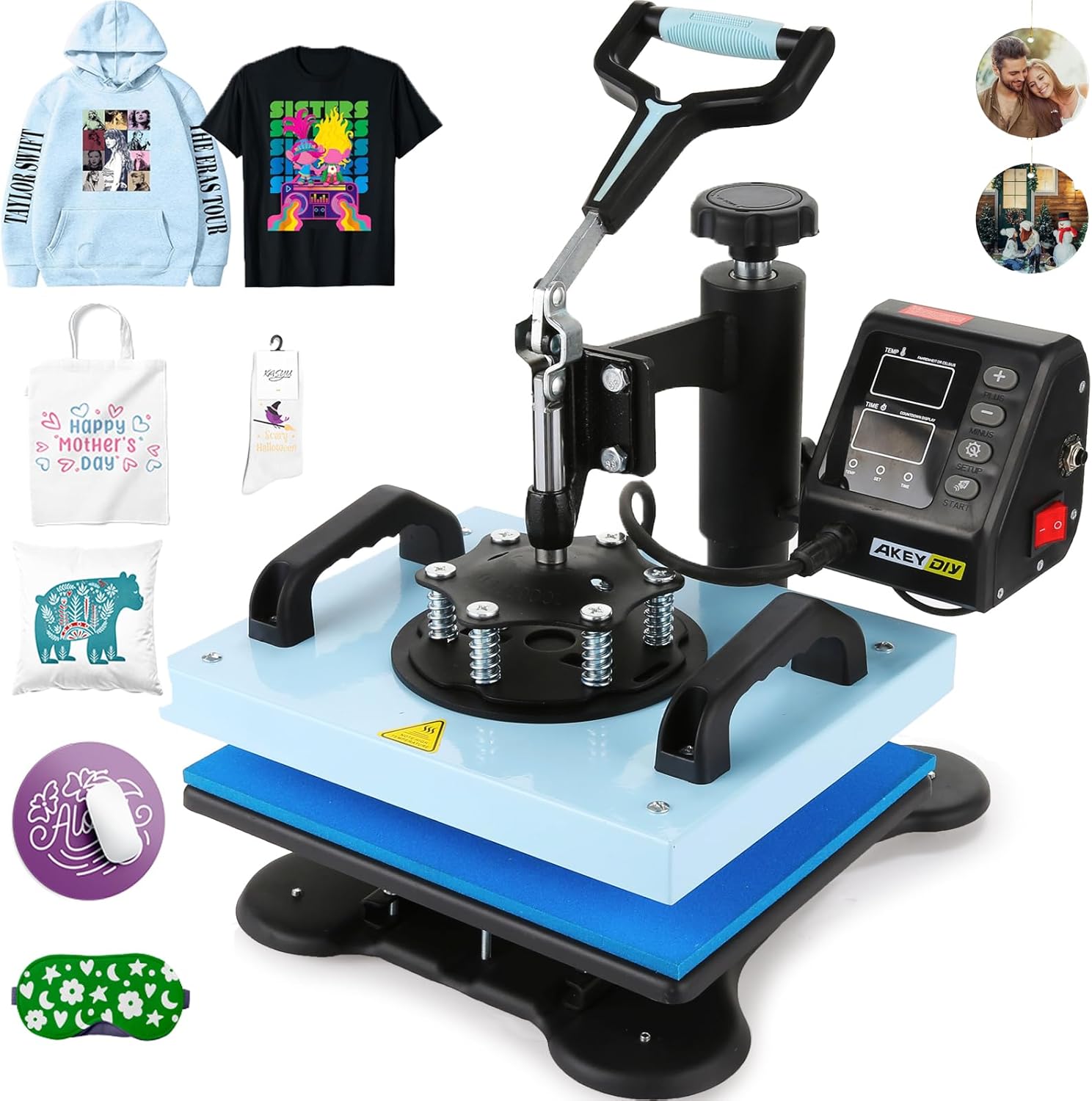 thumbnail video image 2 of Adnoom 12x10 Heat Press with 360°Swing-Away Design, 650W Digital Shirt Press Machine with LCD Control Panel, DIY Vinyl Heat Press Sublimation Machine for T-shirts, Canvas, Bags, 2 of 8