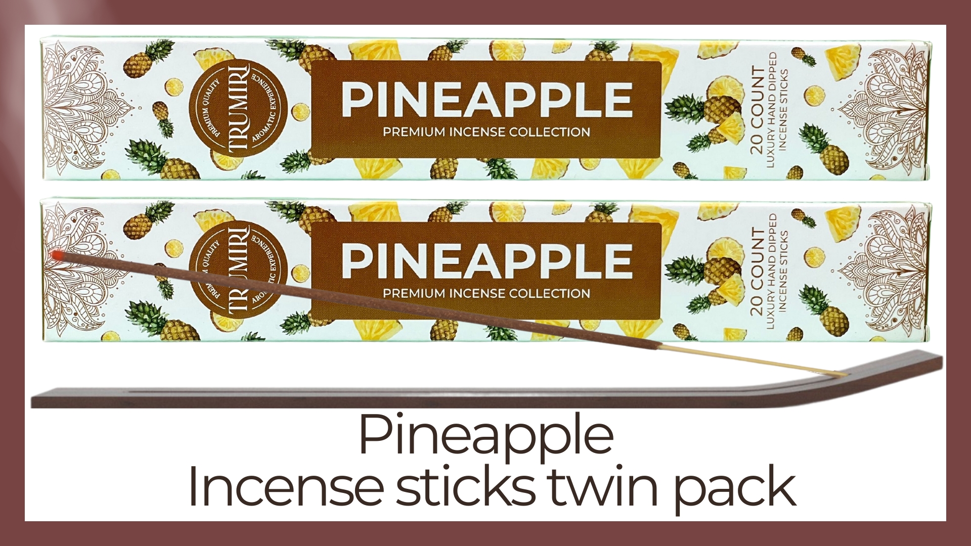 thumbnail video image 2 of Trumiri Incense Sticks - Total 40 Pineapple Insence-Sticks - Dual Pack of 20 Insenses - Insents - Incents - Inscense - Incence - Incienso - All Natural Incense Sticks, 2 of 10