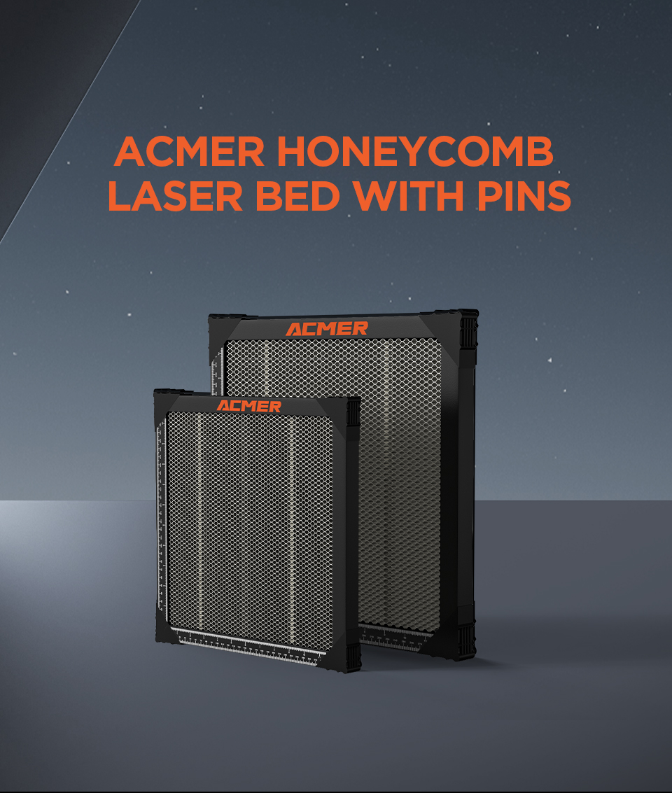 thumbnail video image 2 of ACMER Honeycomb Laser Bed Honeycomb Working Table with Aluminum Panel Large Honeycomb Panel for Laser Cutter Engraver Accessories,Desktop Protection(Working Area 500*500 mm), 2 of 9