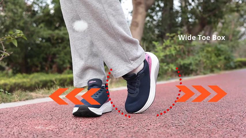 thumbnail video image 2 of JOYFON Wide Toe Box Walking Shoes Arch Support Plantar Fasciitis Sneakers Orthotic Tennis Shoes Grey Size 8, 2 of 7