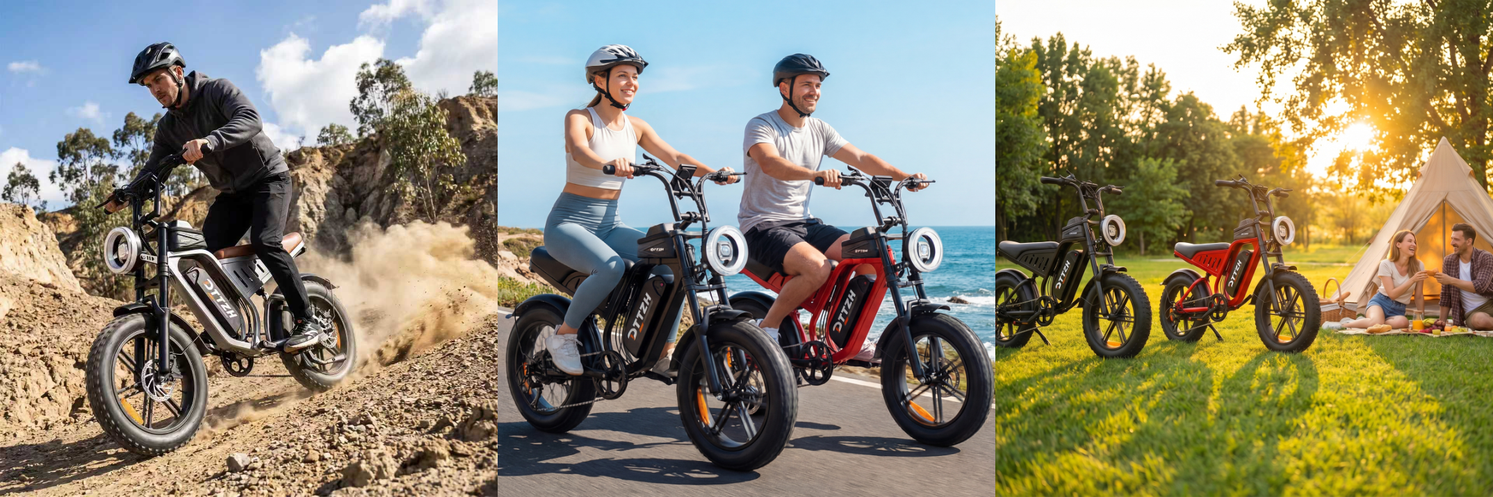 thumbnail video image 2 of DTTZH F6S Electric Bike for Adults, 2000W Peak Motor, 40MPH & 80 Miles, Electric Mountain Bike, 20" x 4" Fat Tire Off-Road Ebike, 48V/15Ah UL2849, 2 of 11