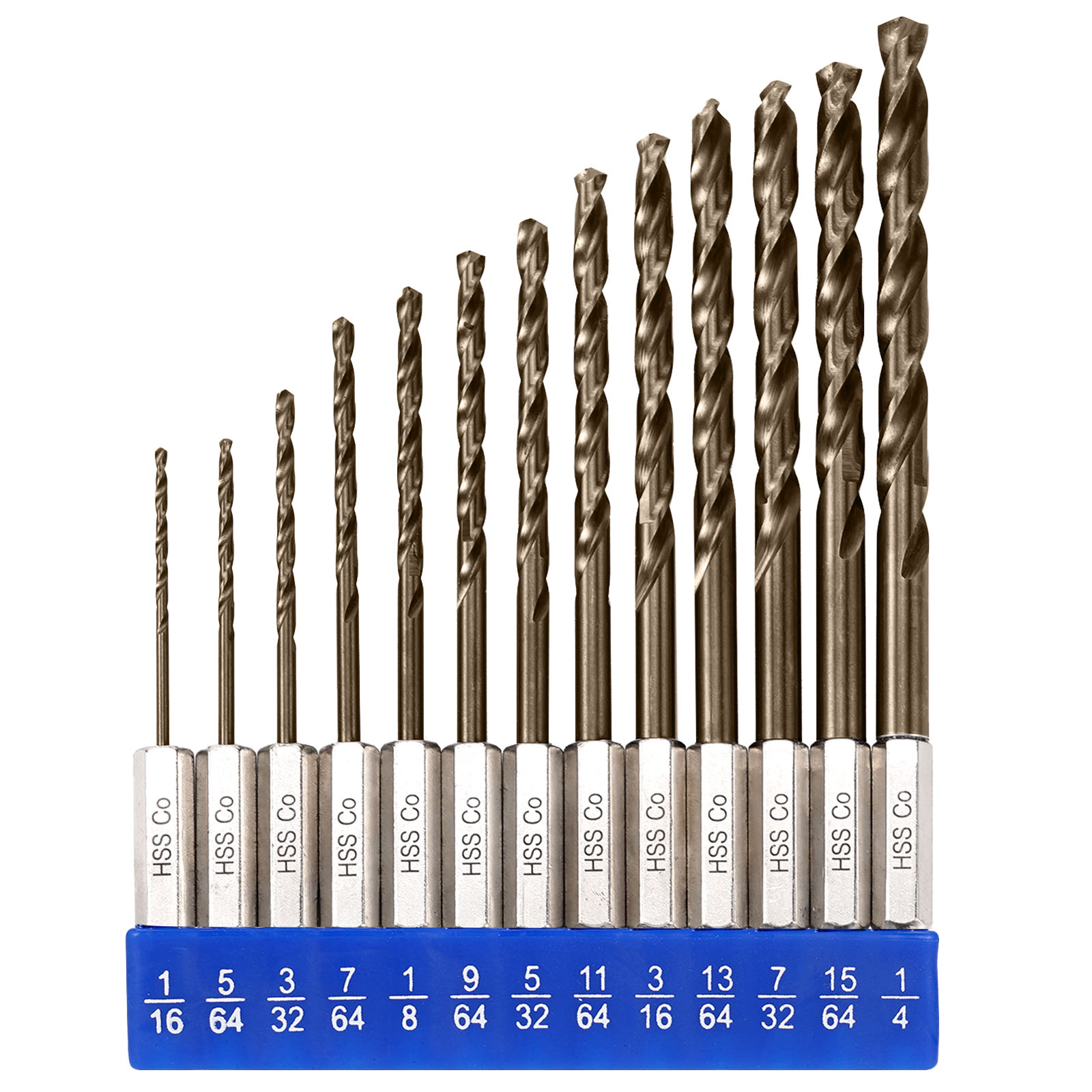 thumbnail video image 2 of Hex Shank Cobalt Drill Bit Set for Metal and Hardened Steel, 13Pcs 1/16"-1/4" M35 HSS Twist Drill Bits for Impact Driver, with Index Holder, 2 of 11