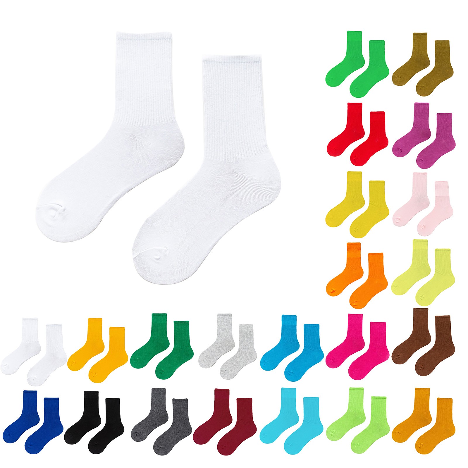 thumbnail video image 2 of IDALL Socks for Women,Ankle Socks Women's Solid Color Medium Tube Socks Light And Thin Spring And Summer Candy Colored Multi Colored Four Season Soft Socks Crew Socks,No Show Socks Gold, 2 of 2