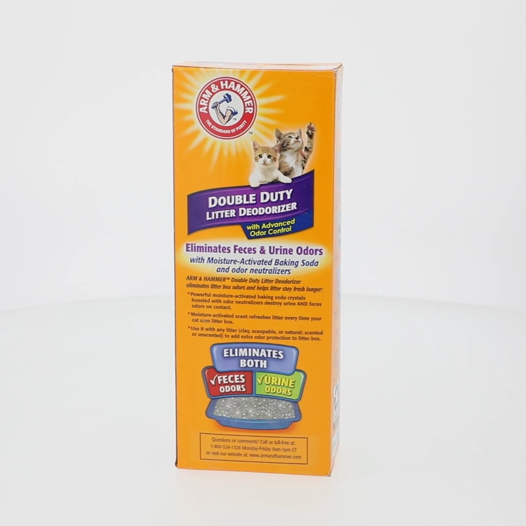 ARM & HAMMER Double Duty Cat Litter Deodorizer and Pet Odor Eliminator, 33  oz Box