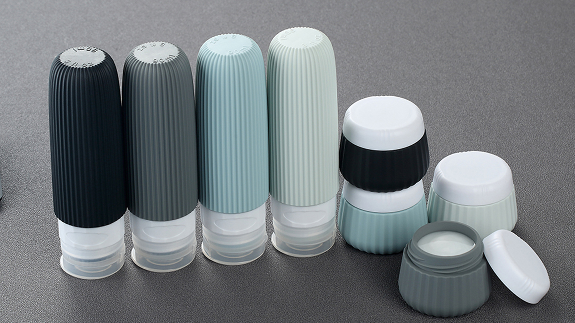 thumbnail video image 2 of Mrsdry Travel Bottles for Toiletries 8 Pack, Tsa Approved Travel Size Toiletries 3 oz, Travel Containers for Toiletries, with Clear Bag, Leak Proof Silicone Squeezable Travel Essentials Creams Jars, 2 of 12