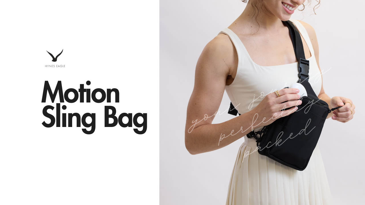 thumbnail video image 2 of Motion Crossbody Sling Bag – Hynes Eagle – Rose Mist, 2 of 9