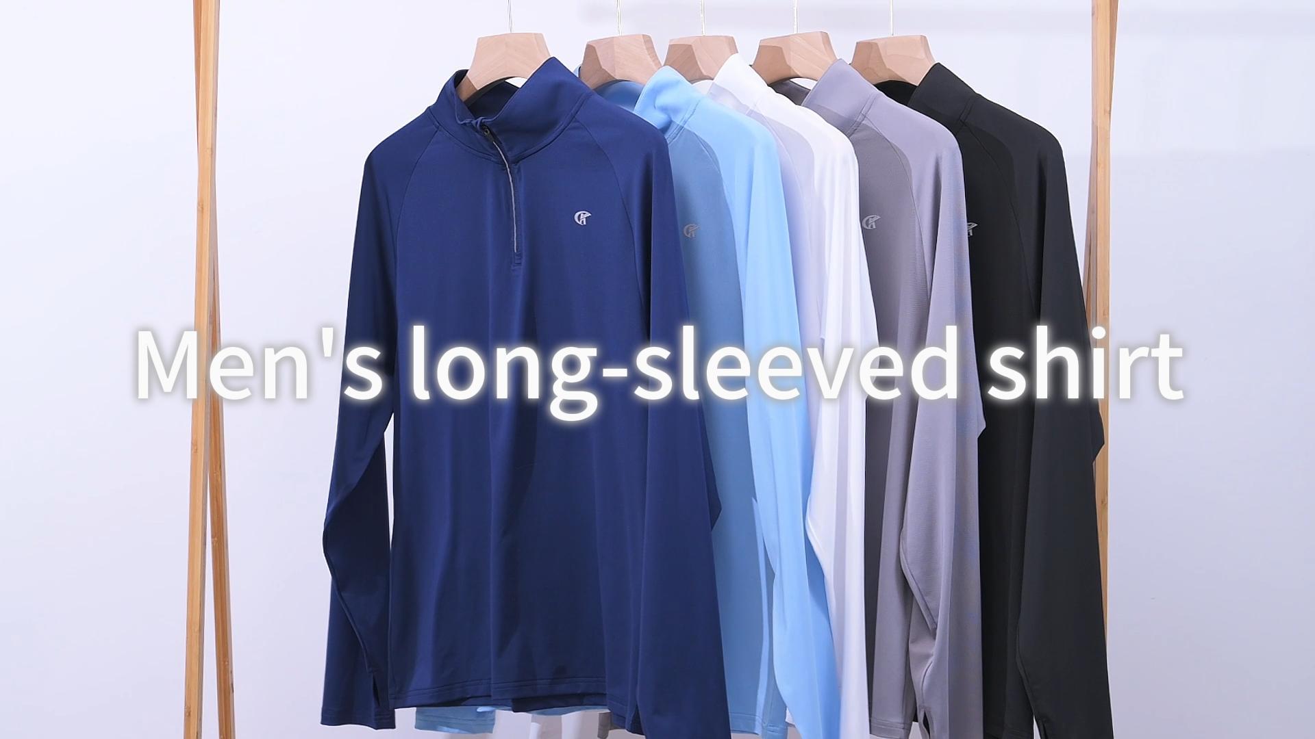 thumbnail video image 2 of Zehisen Men's Running Shirt Long Sleeve Quarter Zip Pullover Moisture Wicking UPF 50+ UV Protection Quick Dry Athletic Workout Shirts White L, 2 of 10
