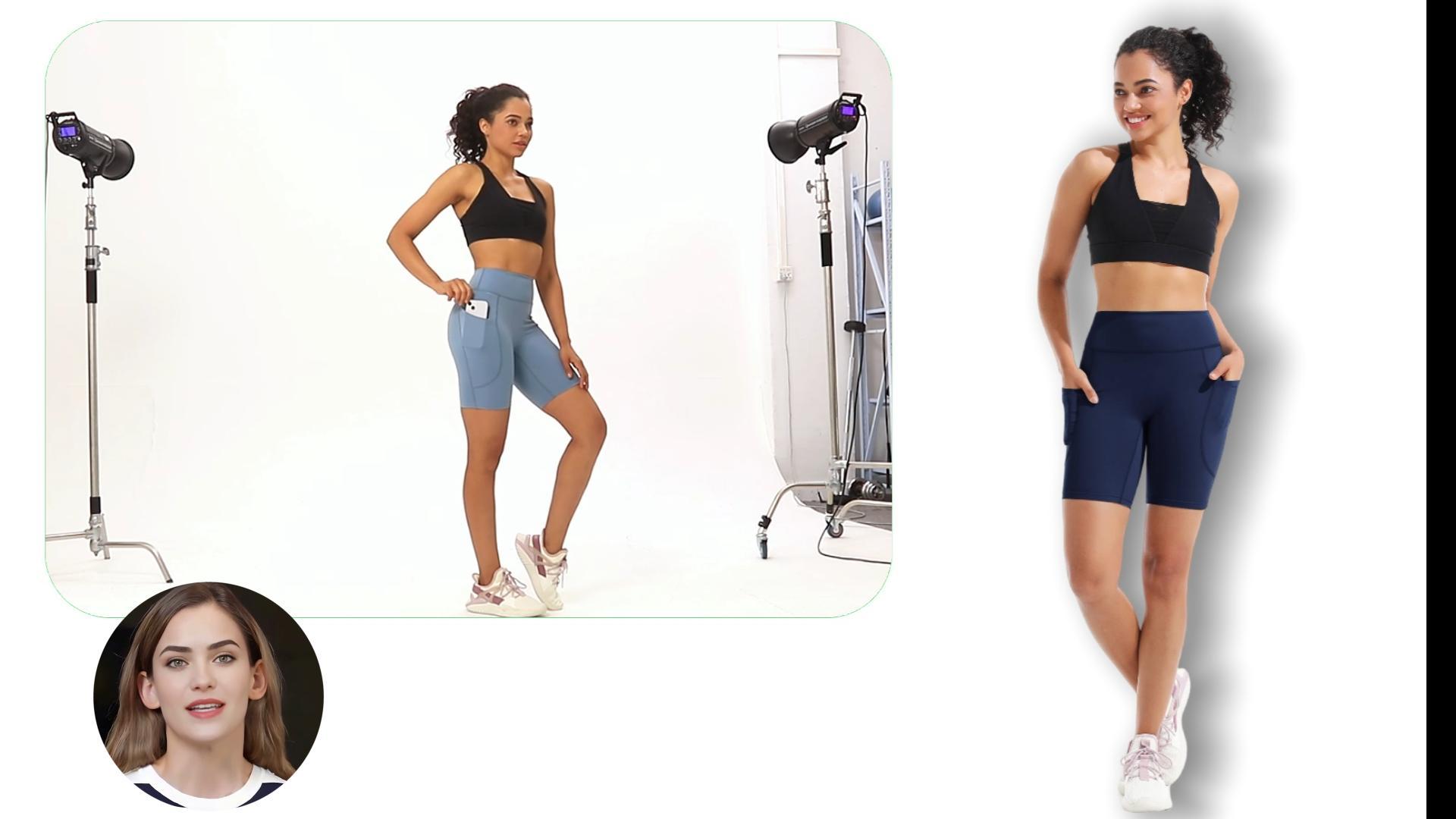 thumbnail video image 2 of NELEUS Womens High Waist Yoga Spandex Shorts for Workout Compression with Pockets,Black+Light Blue+Light Purple,US Size L, 2 of 8