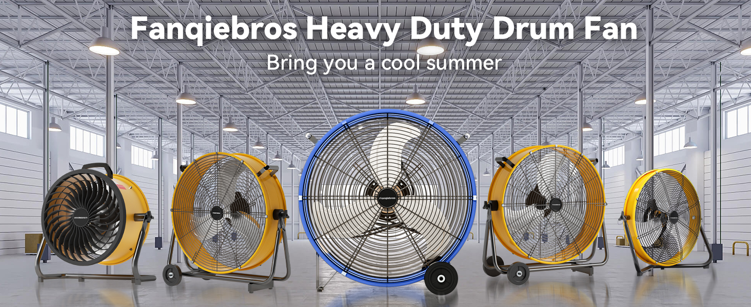 thumbnail video image 2 of 20" Portable Drum Fan 3700 CFM, 3-Speed Floor Fan for Garage Workshop Home, 2 of 8