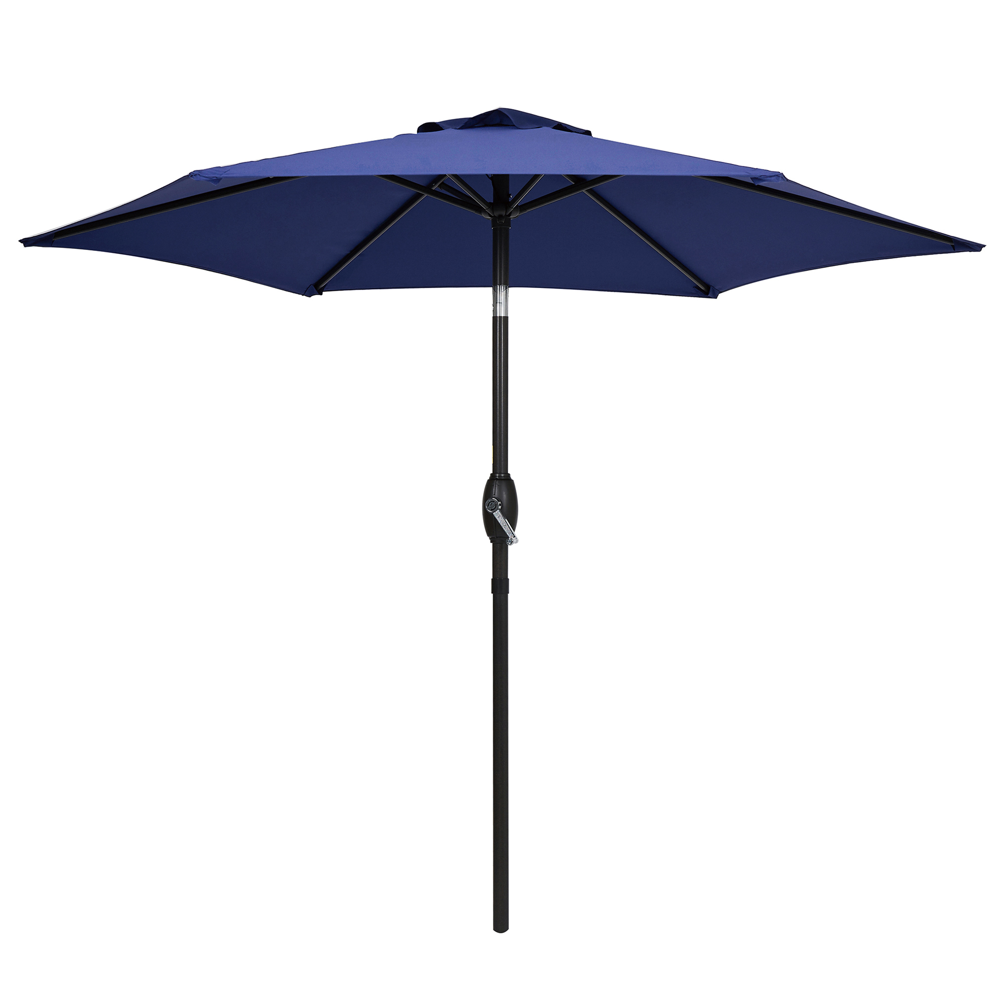 thumbnail video image 2 of ACEGOSES 7.5ft Patio Umbrella, Outside Table Umbrellas With Non-Fading Polyester canopy, Navy Blue, 2 of 8