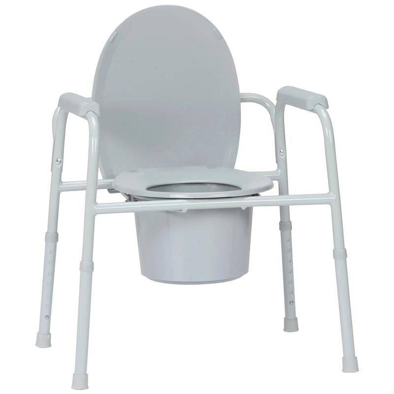 thumbnail video image 2 of McKesson Steel Bathroom Commode Chair with Fixed Arms, 350-lb Weight Capacity, 4 Ct, 2 of 9