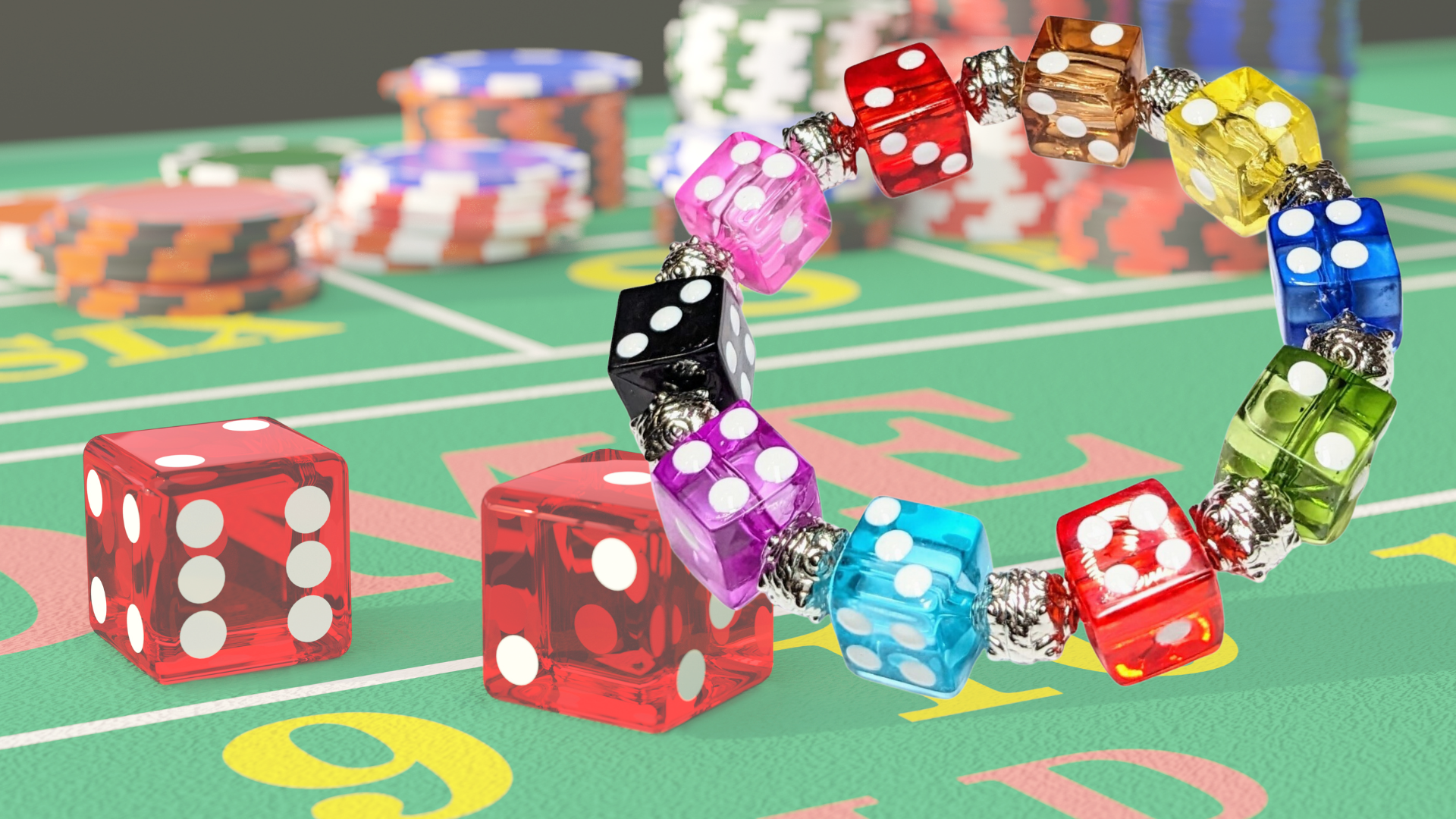 thumbnail video image 2 of Casino Dice Bracelet for Women, Polka Dot Bunco Jewelry, Birthday Christmas Gift for Her, Multicolor, 1 pc, 2 of 11