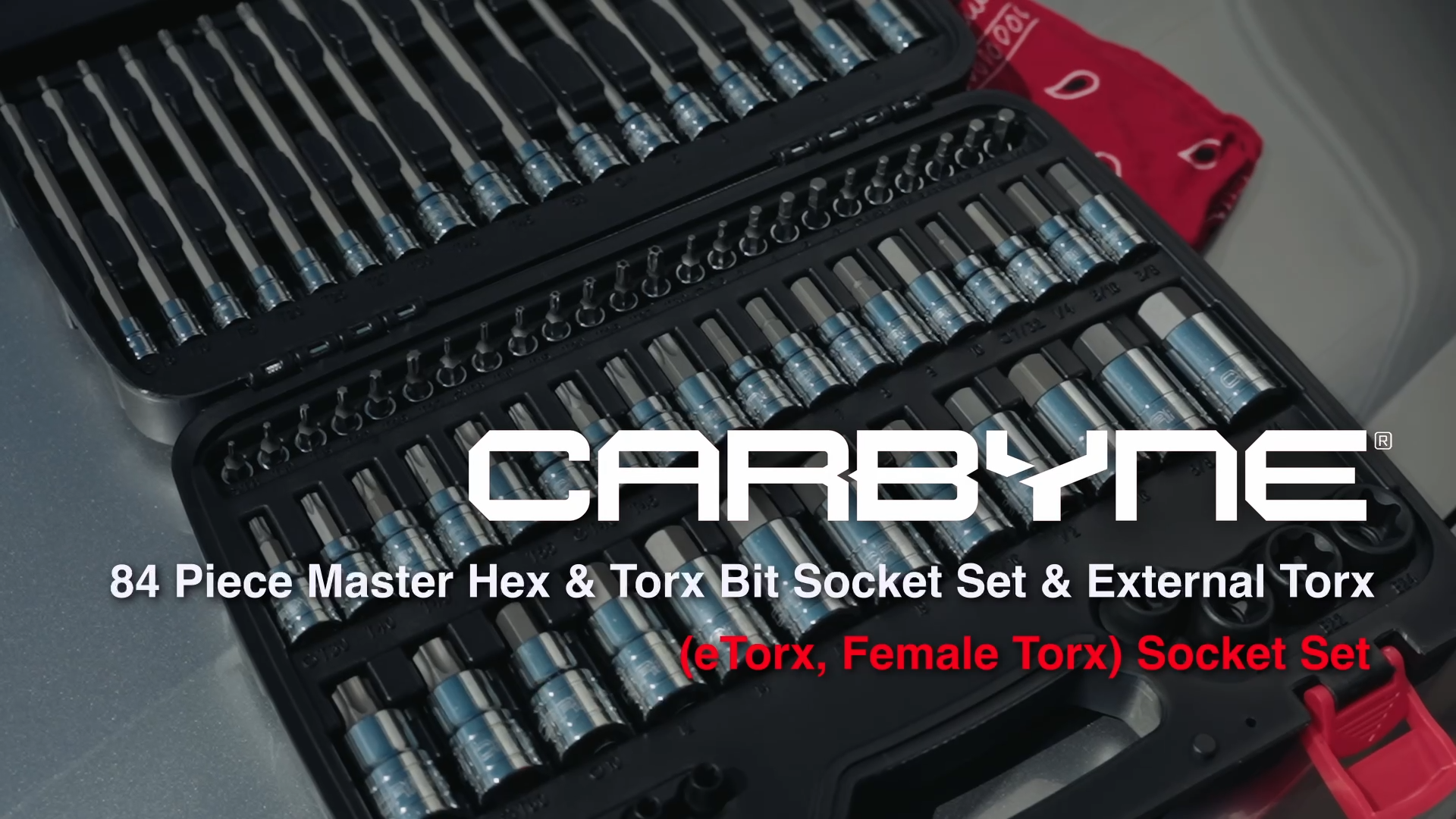 thumbnail video image 2 of CARBYNE Master Hex & Torx Bit Socket Set, 84 Piece | SAE & Metric, S2 Steel Bits | 1/4", 3/8" & 1/2" Drive.  From a Family-Run Tool Company Based in the U.S.A., 2 of 10