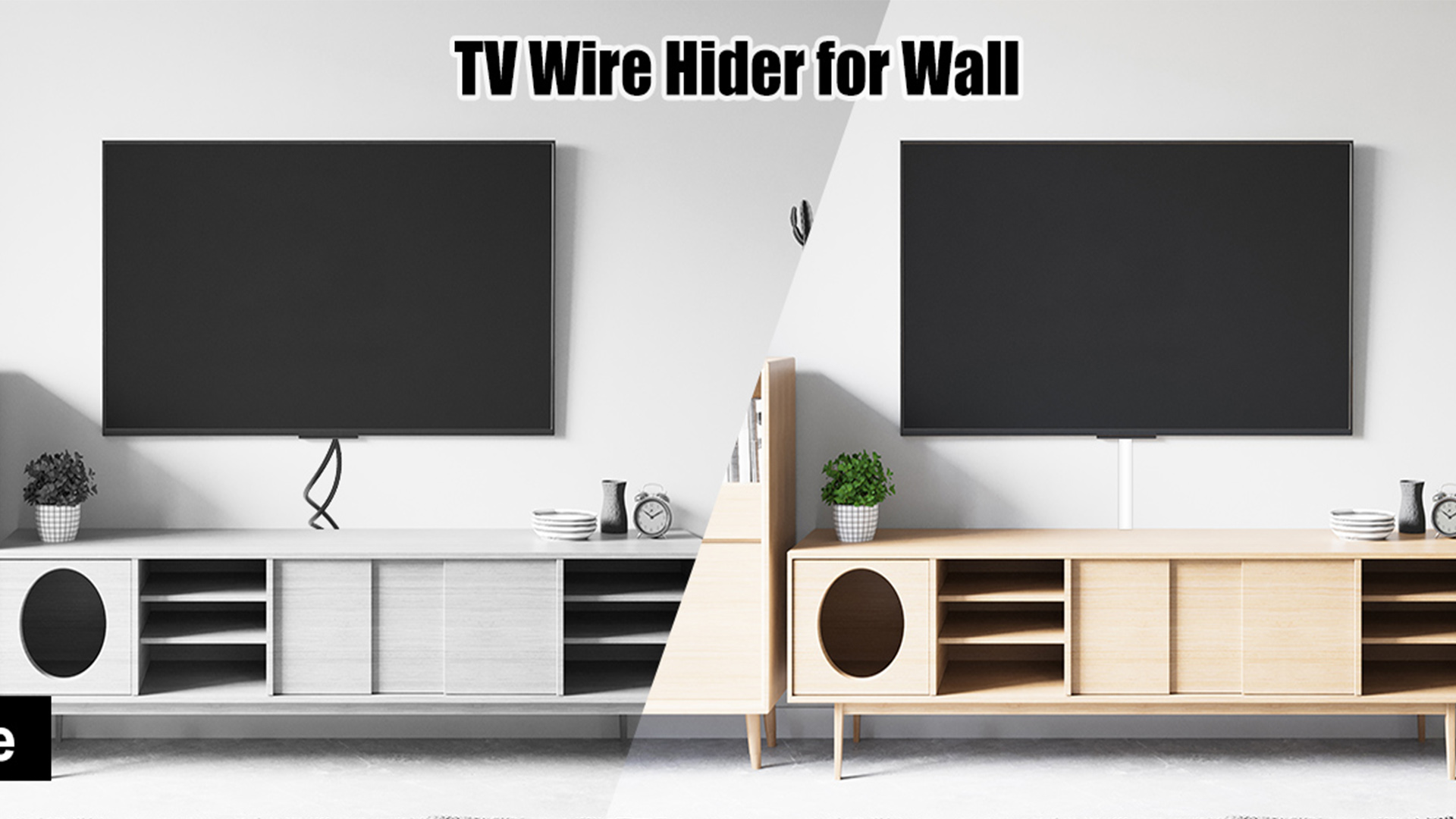 thumbnail video image 2 of Wall Cord Hider, Flexible Self-Adhesive Wire Cover, Side-Open Cable Raceway for Cords on Wall, Cord Concealer for Mounted TV, Home Theater & Office, 2 of 9