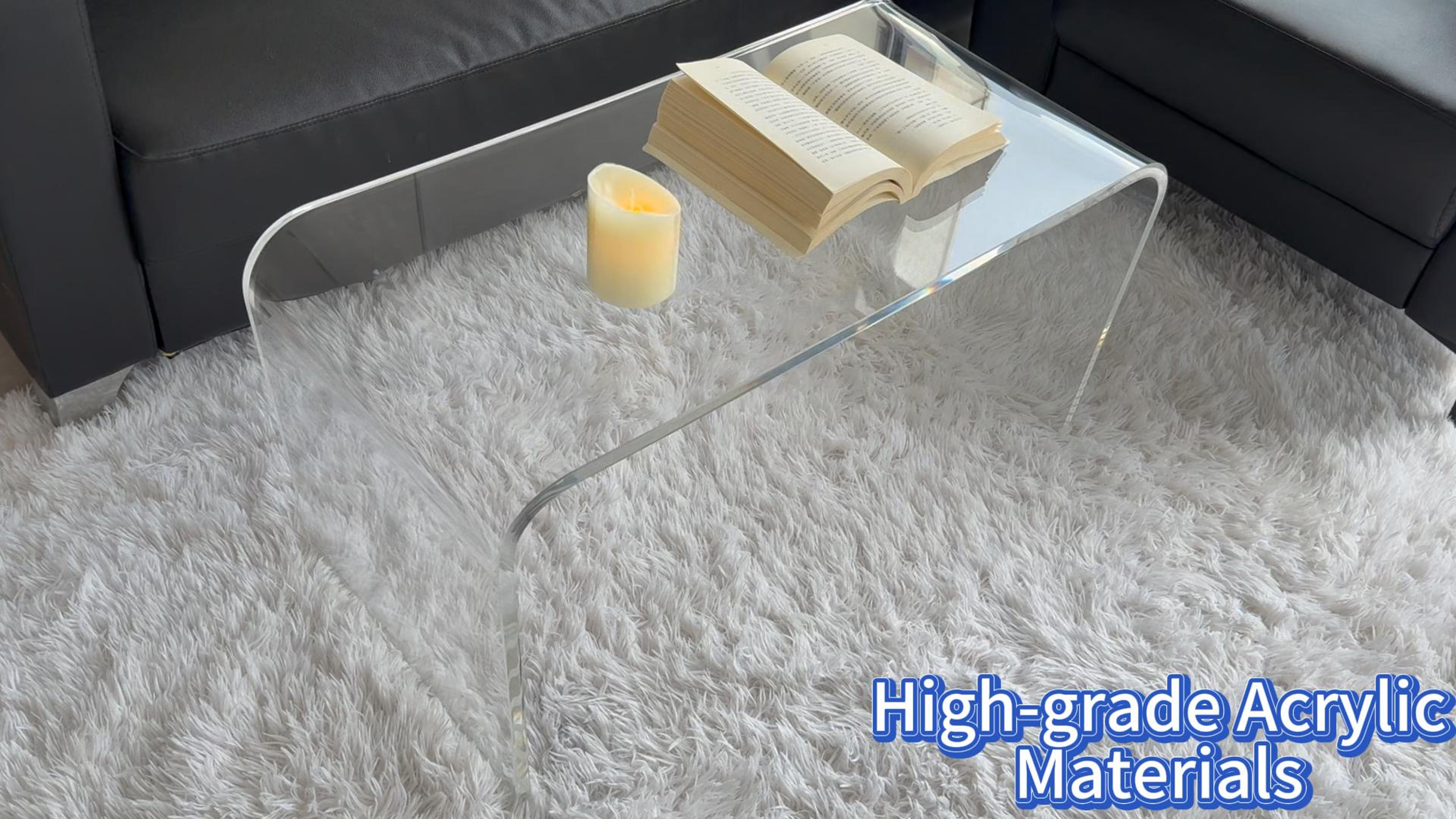 thumbnail video image 2 of Ageszoe Coffee Table,Acrylic Modern Clear End Table,Kid's Table for Livingroom, 32"L x 16"W x 16"H", 2 of 9